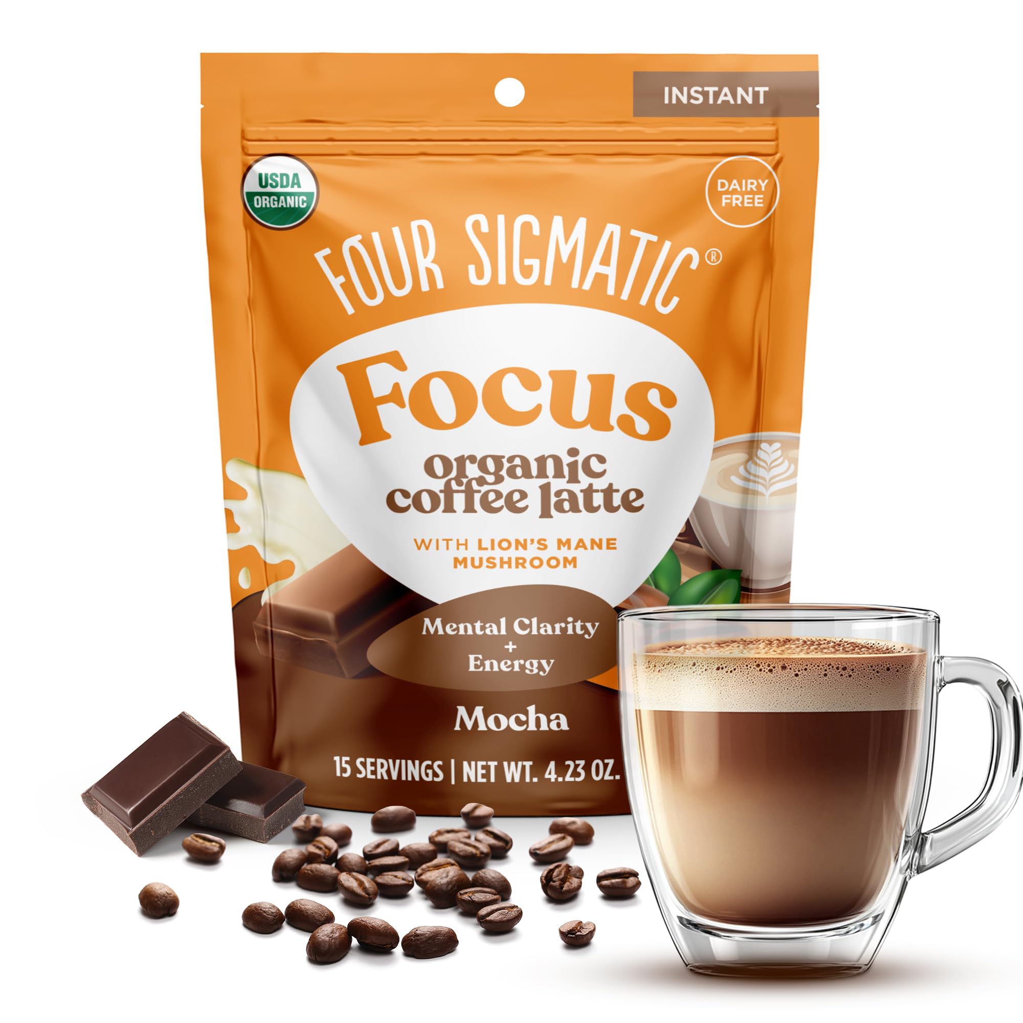 Foto 2 pulgar | Café Con Leche Four Sigmatic Focus, Moca Orgánico, Multiservicio - Venta Internacional.