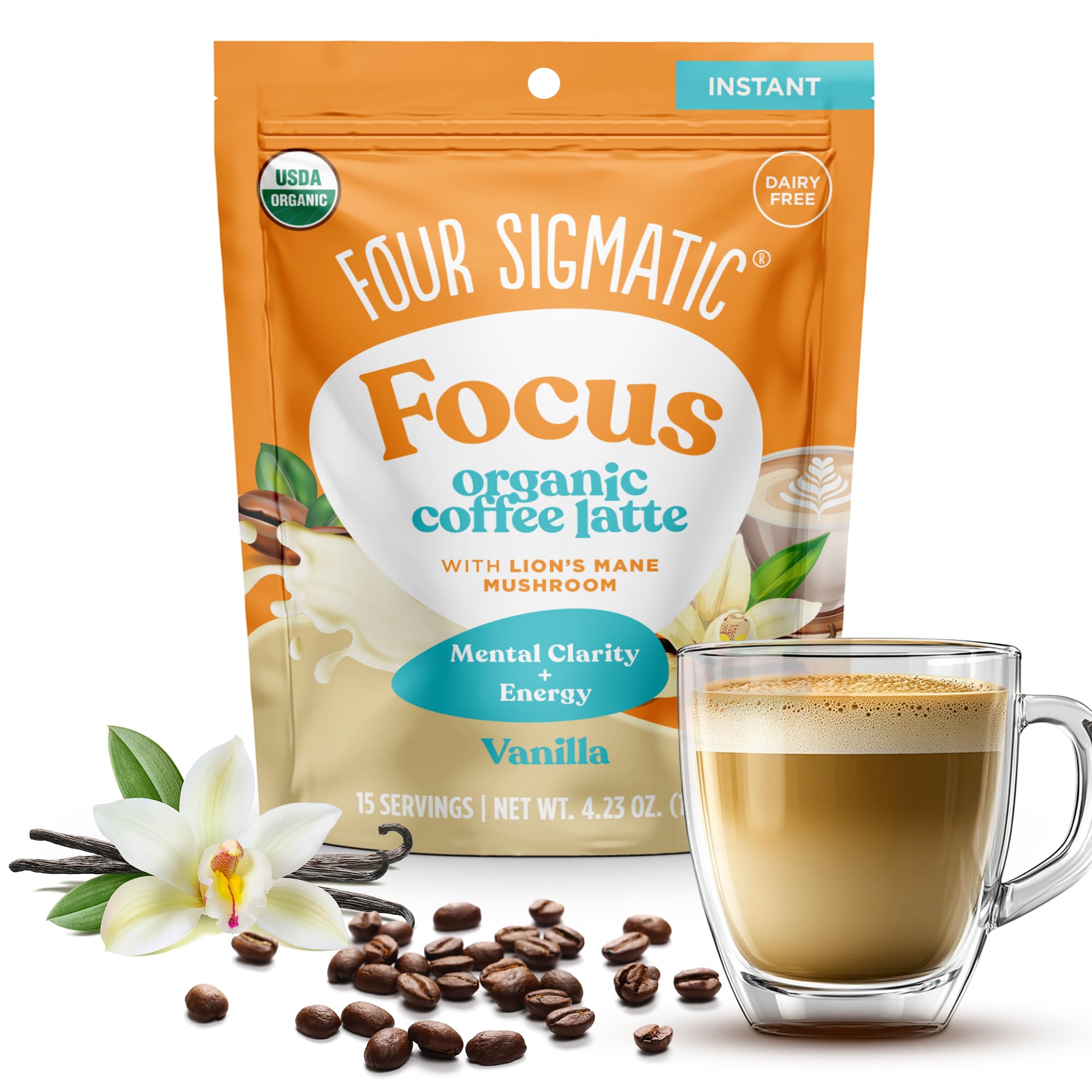 Foto 2 pulgar | Café Con Leche Four Sigmatic Focus, Vainilla Orgánica, Multiservicio - Venta Internacional.