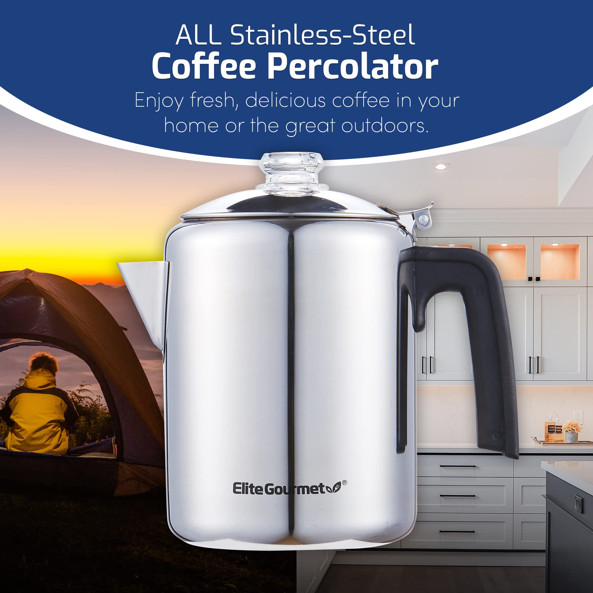 Foto 3 pulgar | Percolador de Café para Estufa Elite Gourmet Ec008  8 Tazas - Venta Internacional