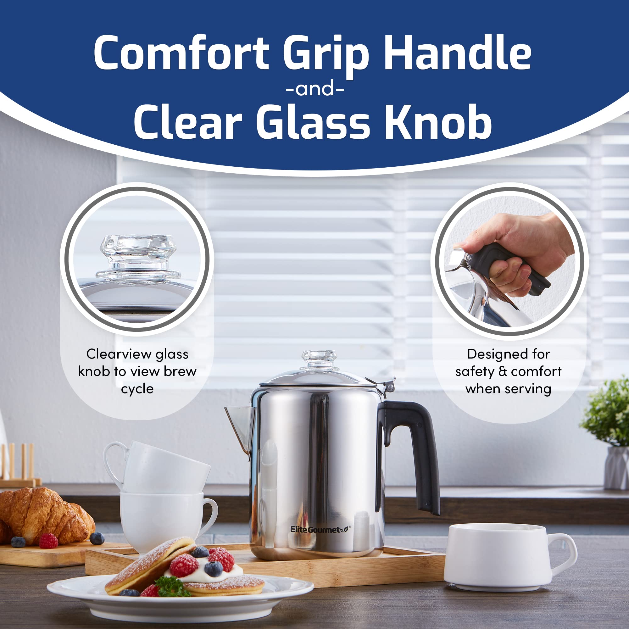 Foto 7 pulgar | Percolador de Café para Estufa Elite Gourmet Ec008  8 Tazas - Venta Internacional