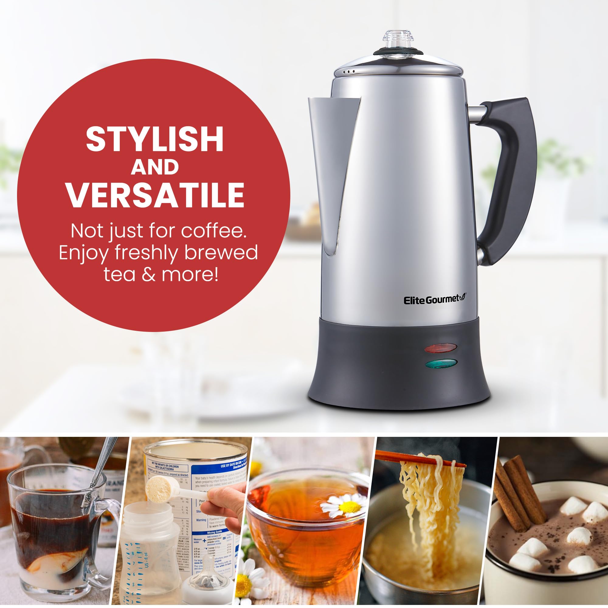 Foto 6 | Cafetera Elite Gourmet Ec924 de Acero Inoxidable - Venta Internacional