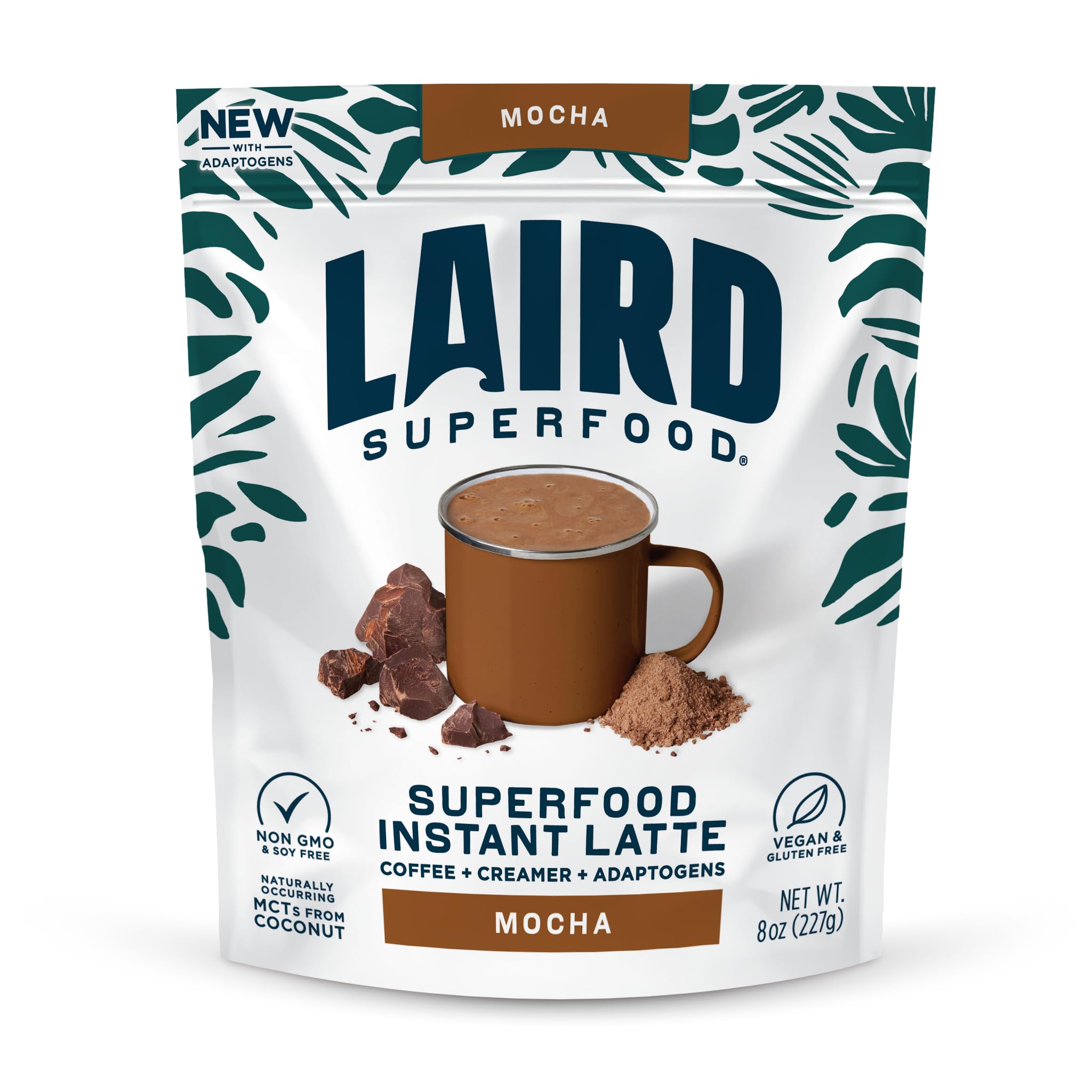 Moca Con Leche Instantánea Laird Superfood Con Adaptógenos  Bolsa De 250 Ml - Venta Internacional.