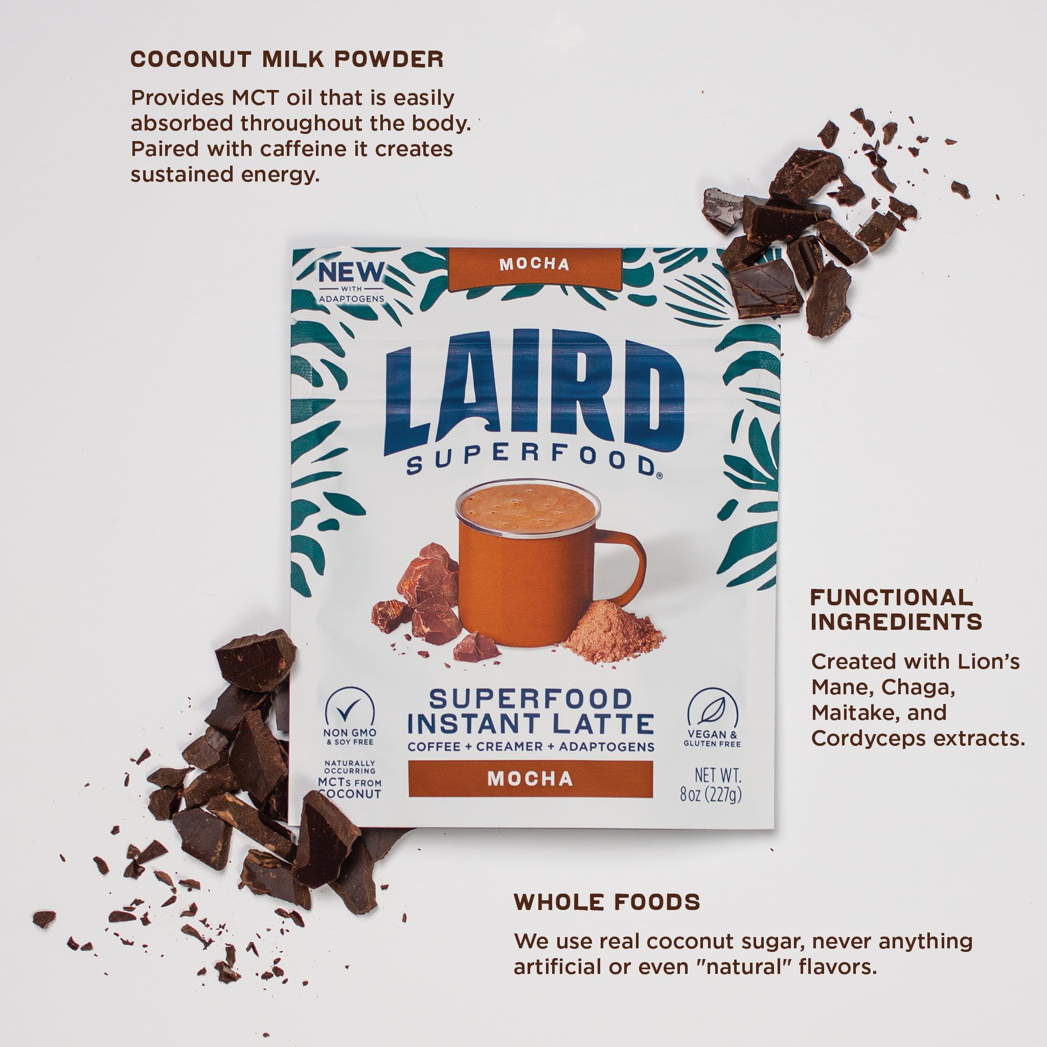 Foto 6 pulgar | Moca Con Leche Instantánea Laird Superfood Con Adaptógenos  Bolsa De 250 Ml - Venta Internacional.