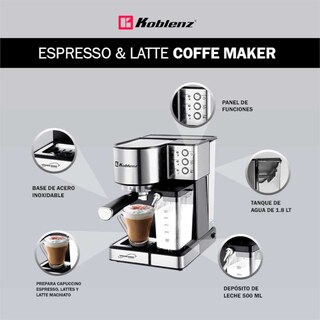 Foto 5 | Cafetera Espresso y Latte Koblenz CKM-1350 Gris 15 Bares de Presión