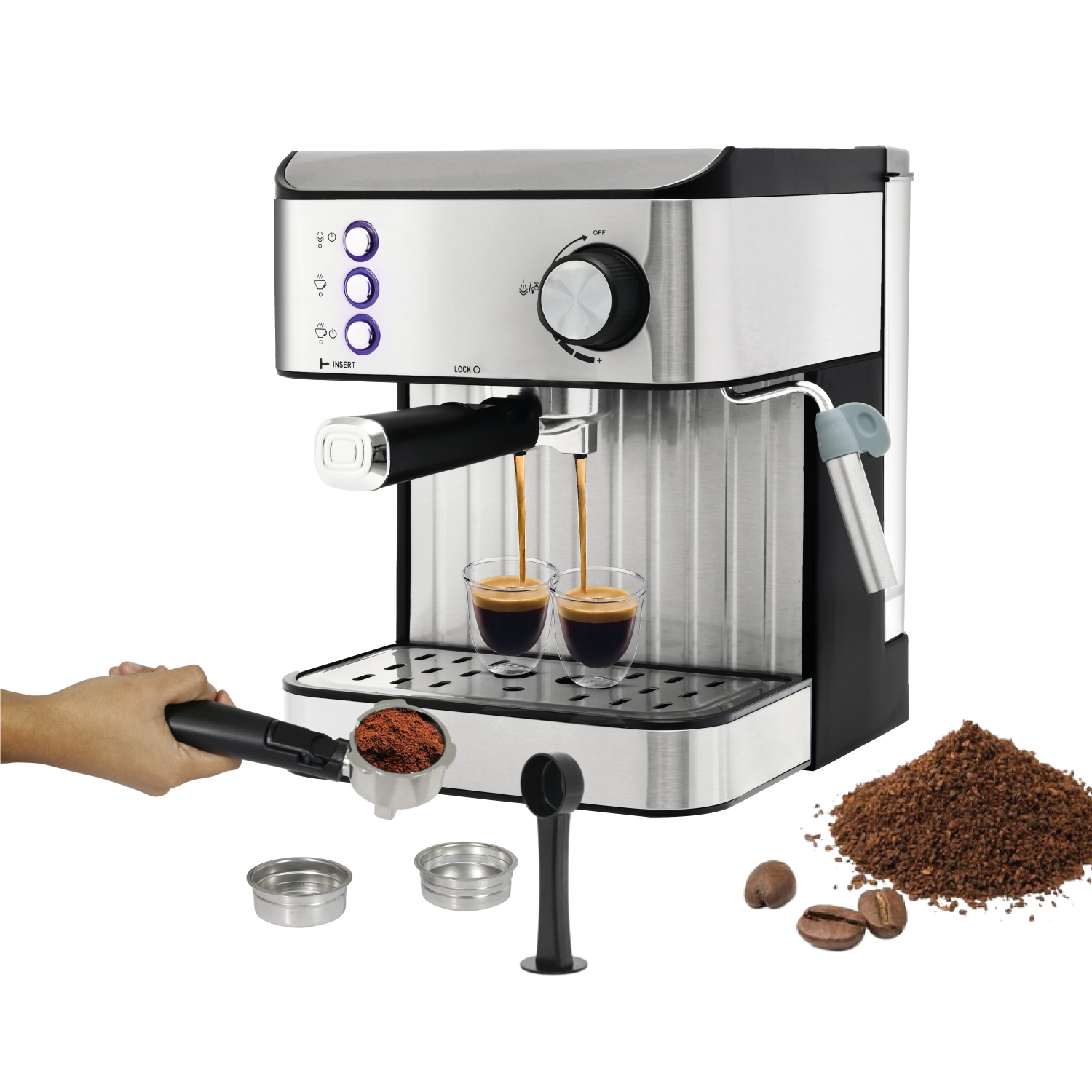 Cafetera Ola Casa Oc-MceC01bk para Espresso y Capuchino 1.6 l