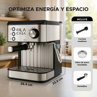Foto 4 | Cafetera Ola Casa Oc-MceC01bk para Espresso y Capuchino 1.6 l