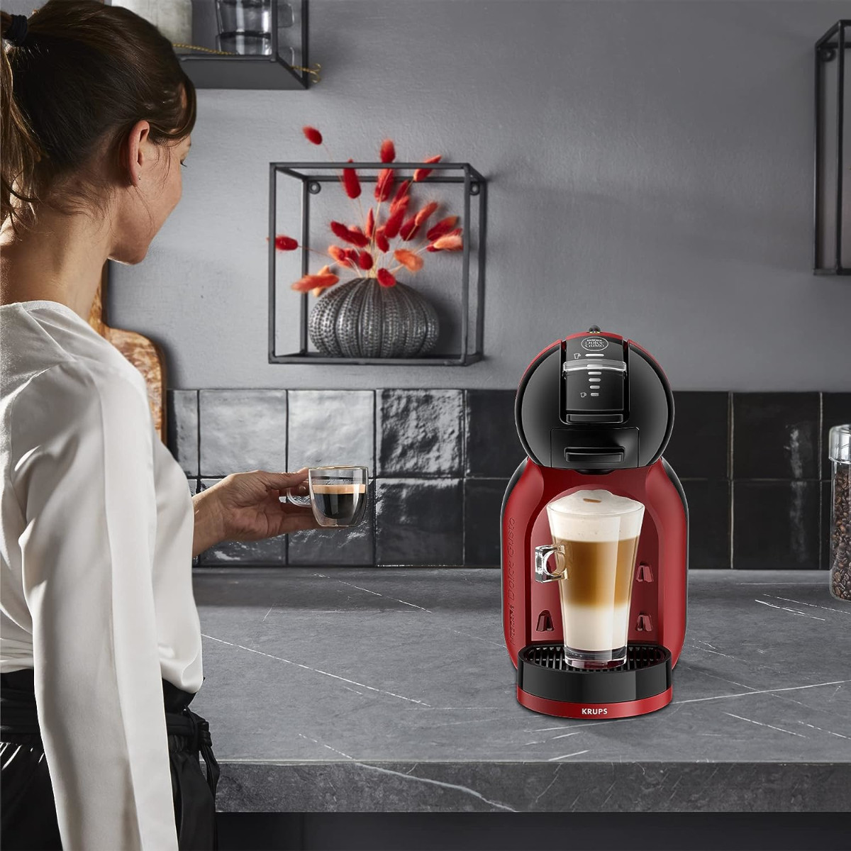 Foto 8 pulgar | Mini Cafetera Automática Krups Cápsulas Dolce Gusto Roja