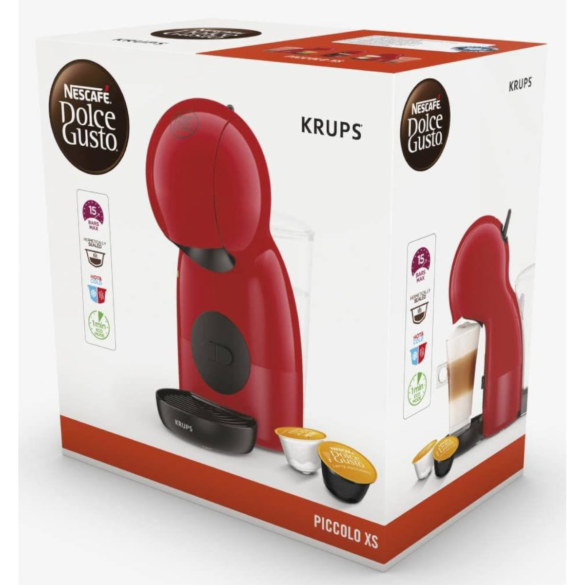 Foto 9 pulgar | Cafetera Manual Krups Cápsulas Piccolo 850 Ml Kp1a05mx-roja