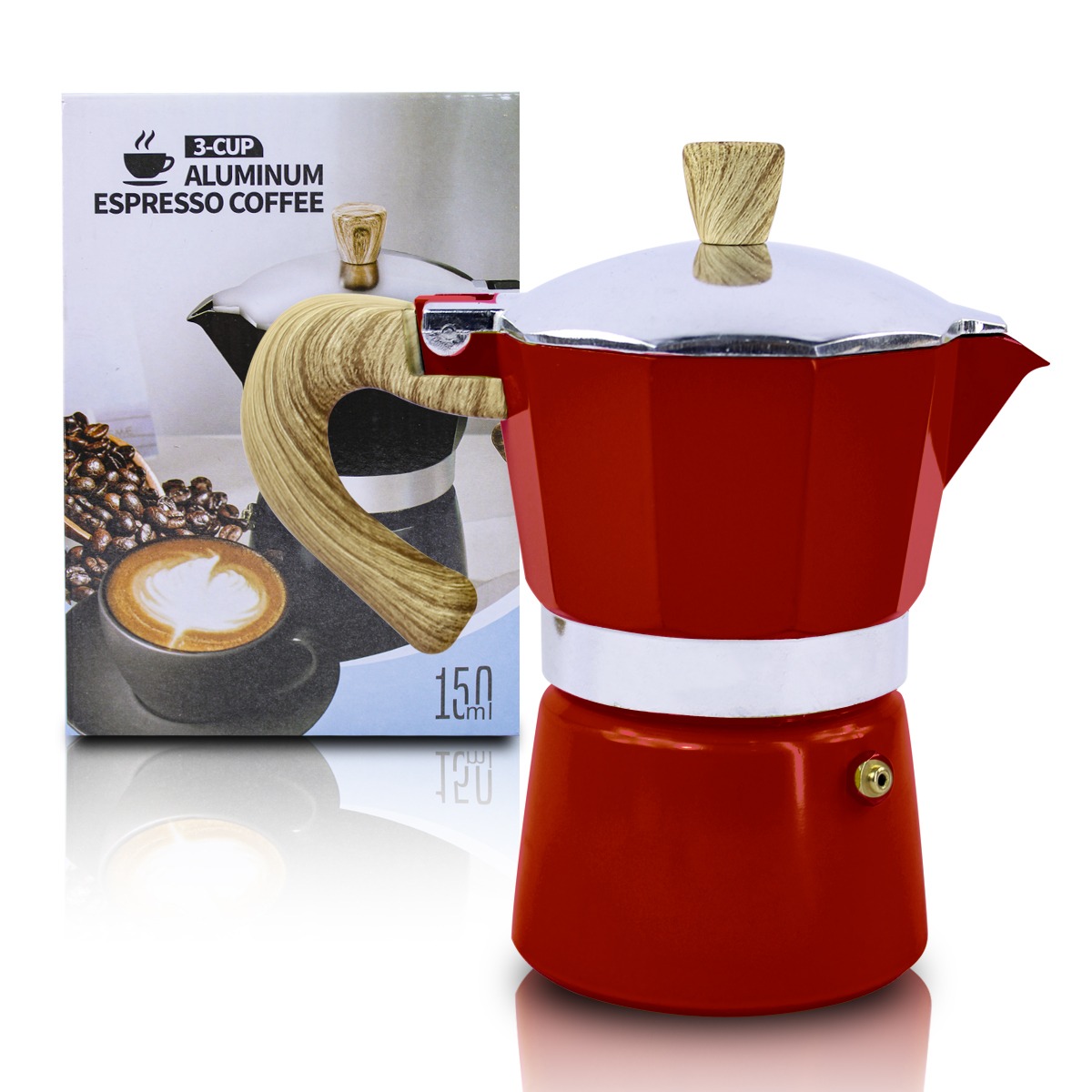 Cafetera Italiana De Aluminio Capacidad de  150ml