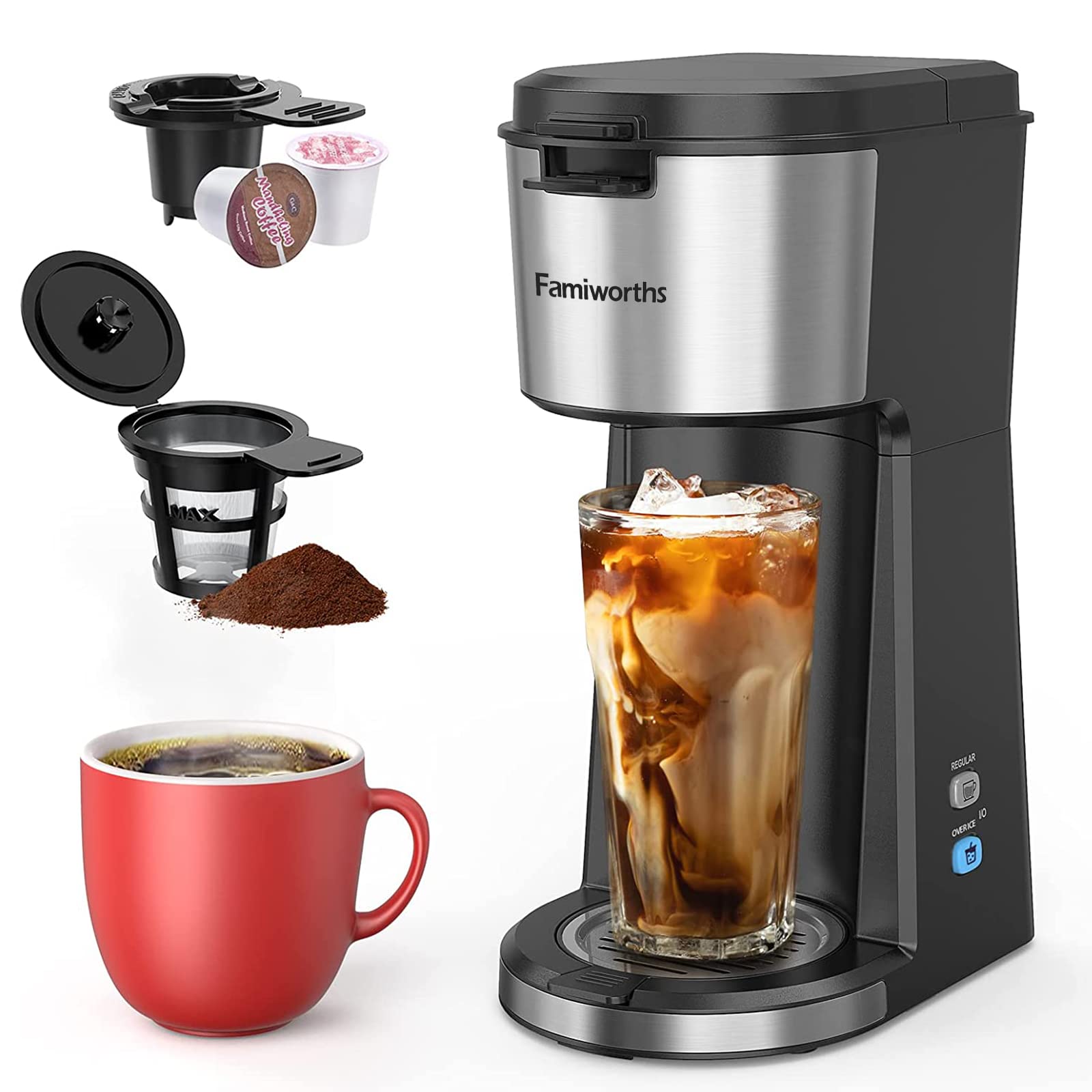 Foto 1 | Cafetera Famiworths Iced Hot de Una Sola Porción K Cup Molida - Venta Internacional