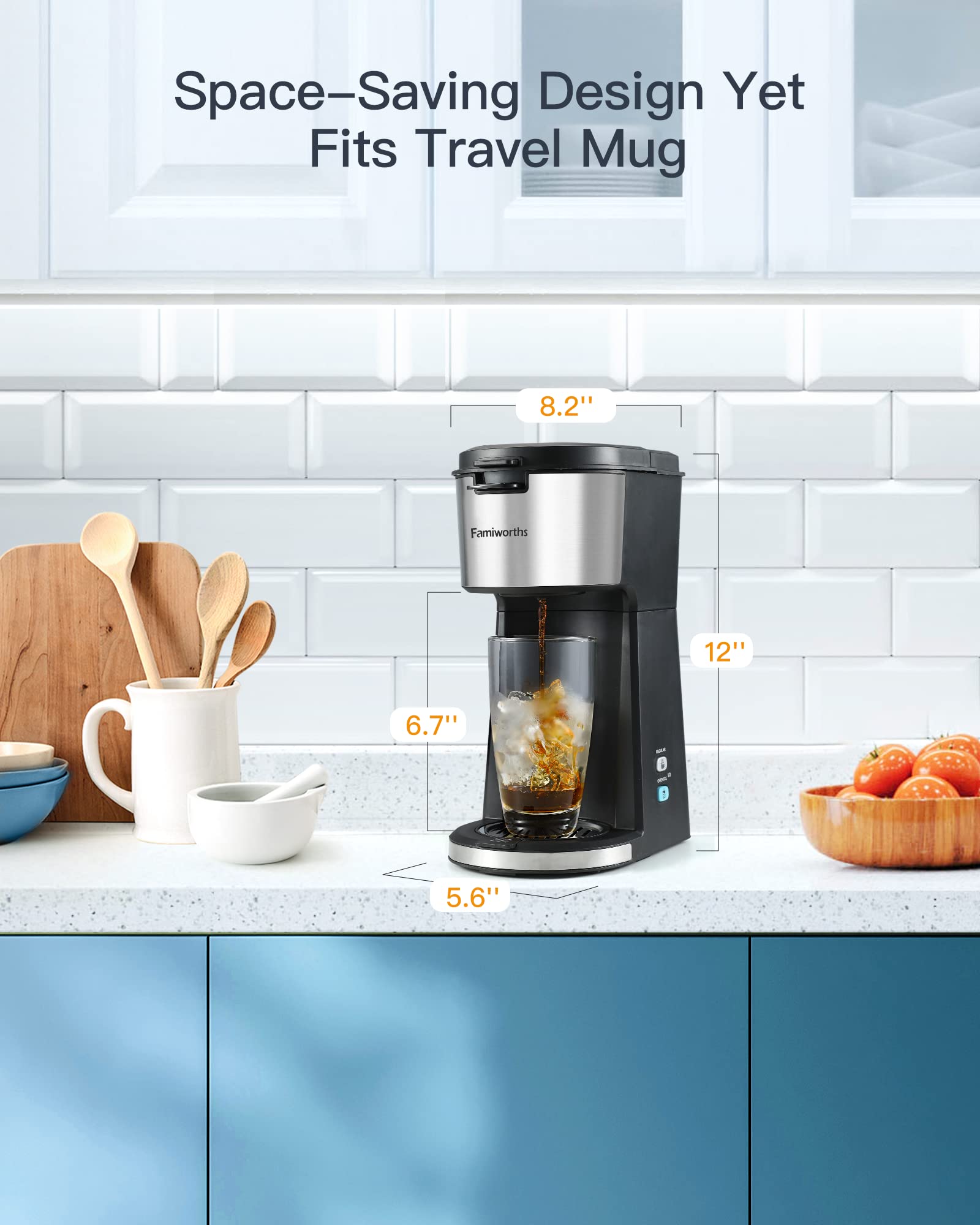 Foto 5 | Cafetera Famiworths Iced Hot de Una Sola Porción K Cup Molida - Venta Internacional