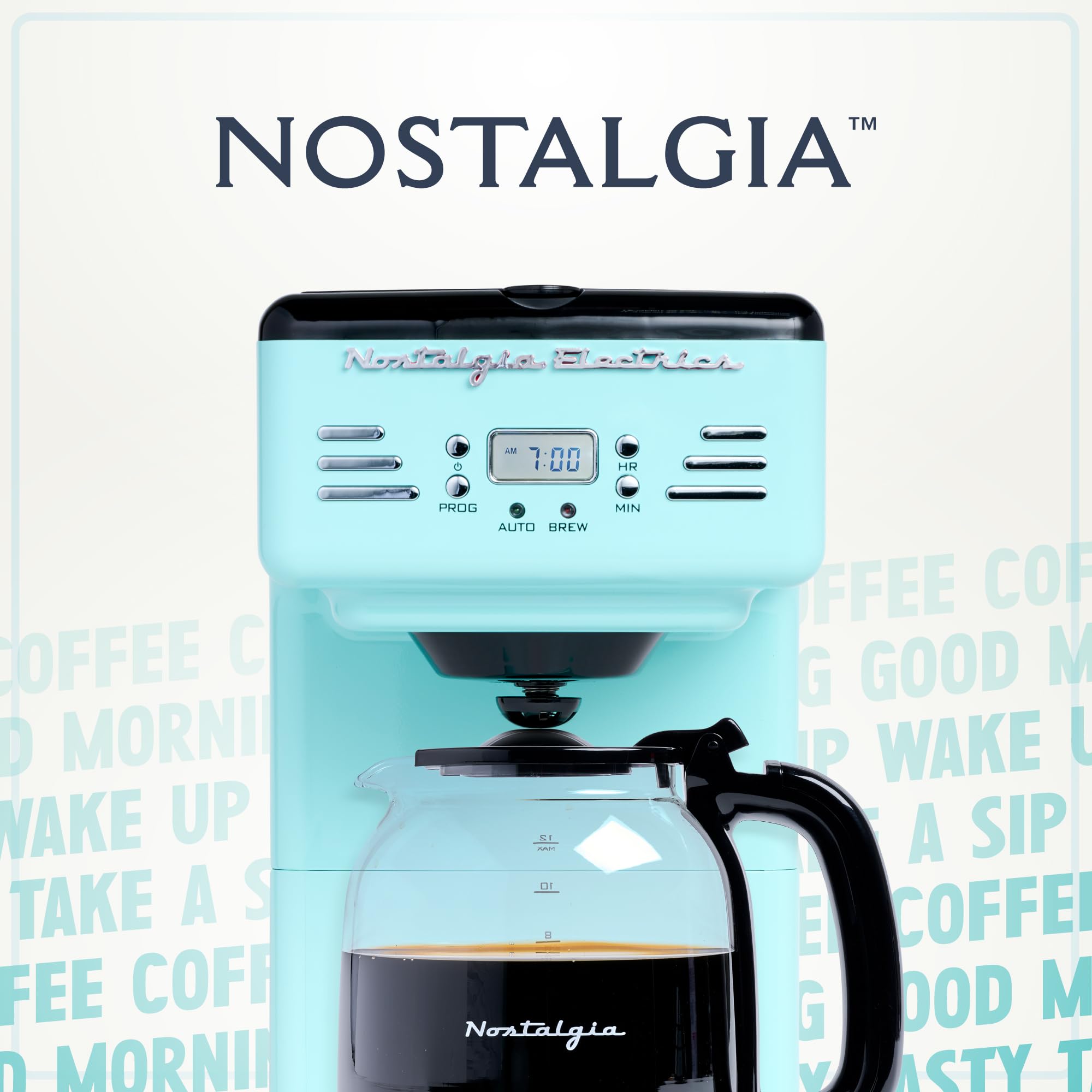 Foto 6 pulgar | Cafetera Nostalgia Retro 12 Tazas Led Programable Aqua - Venta Internacional