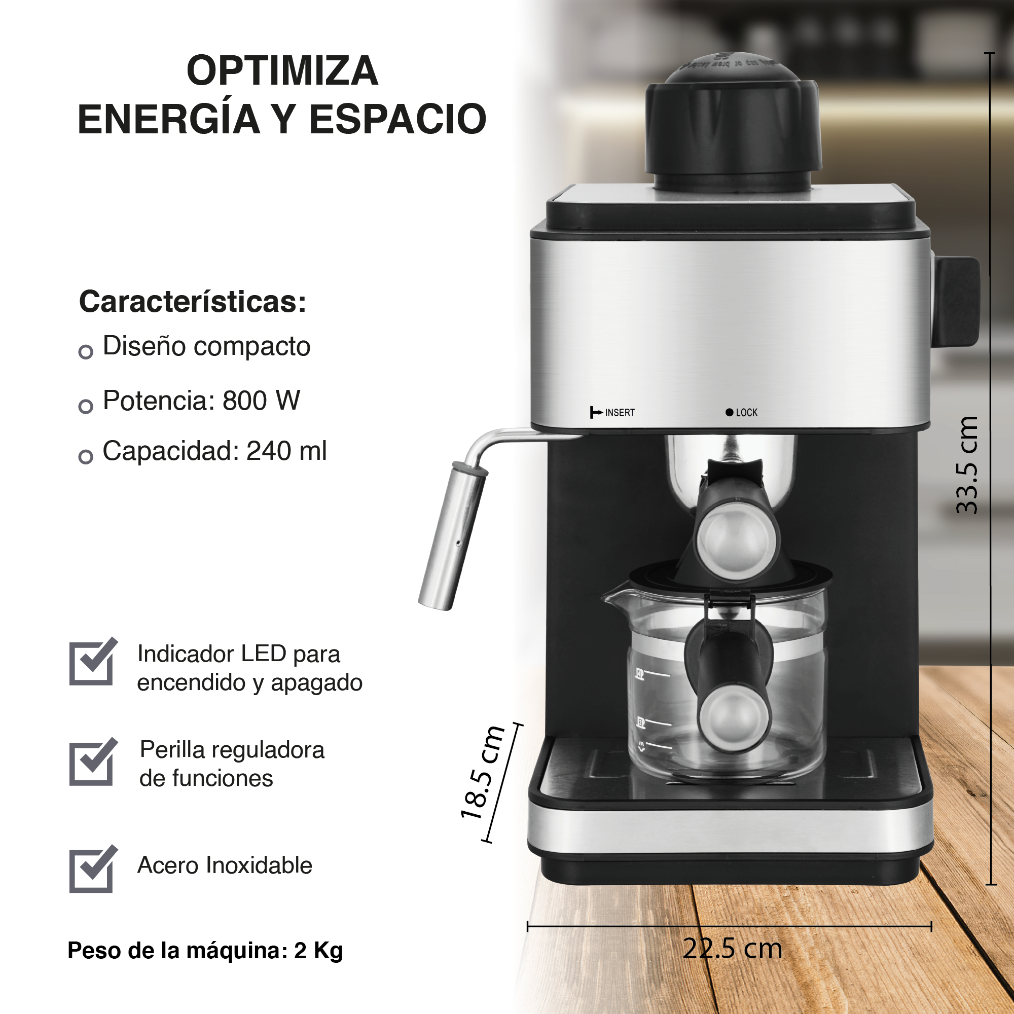 Foto 3 | Cafetera 4 Tazas Con Espumador