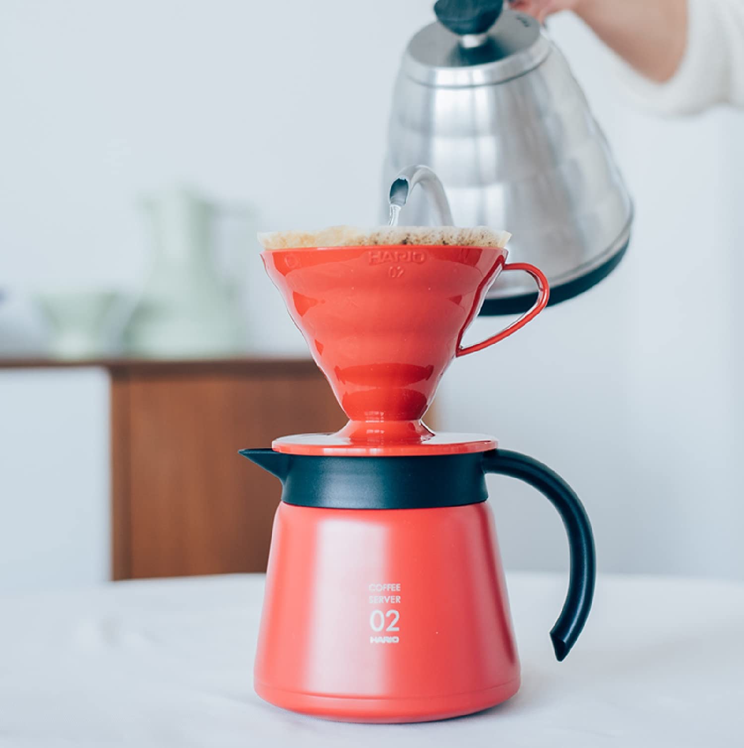 Foto 5 pulgar | Gotero De Café Hario V60 De Plástico Para Verter En Forma De Cono, Tamaño 02, Rojo - Venta Internacional.