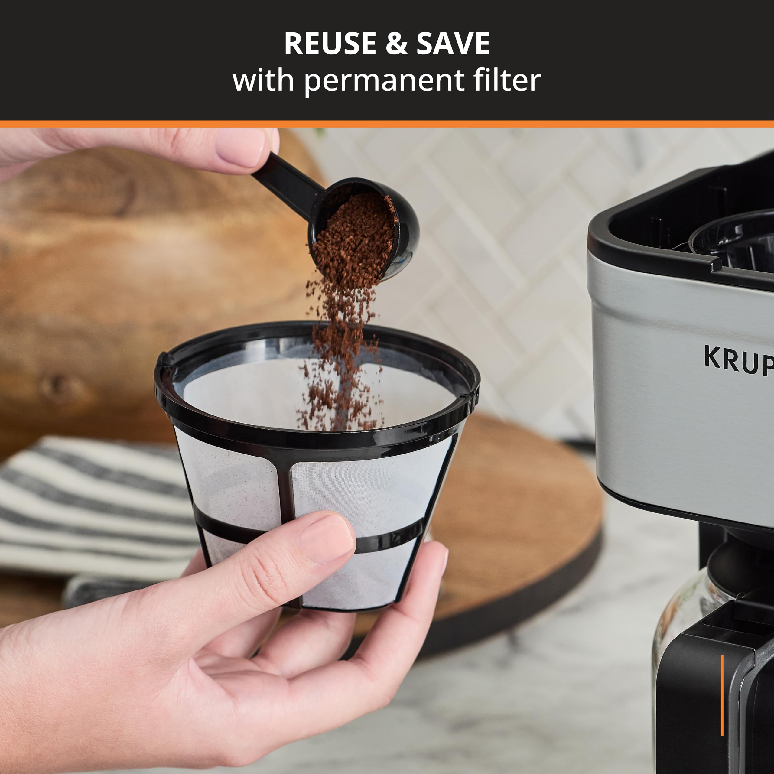Foto 6 pulgar | Cafetera Krups Simply Brew Compact de Acero Inoxidable para 5 Tazas - Venta Internacional