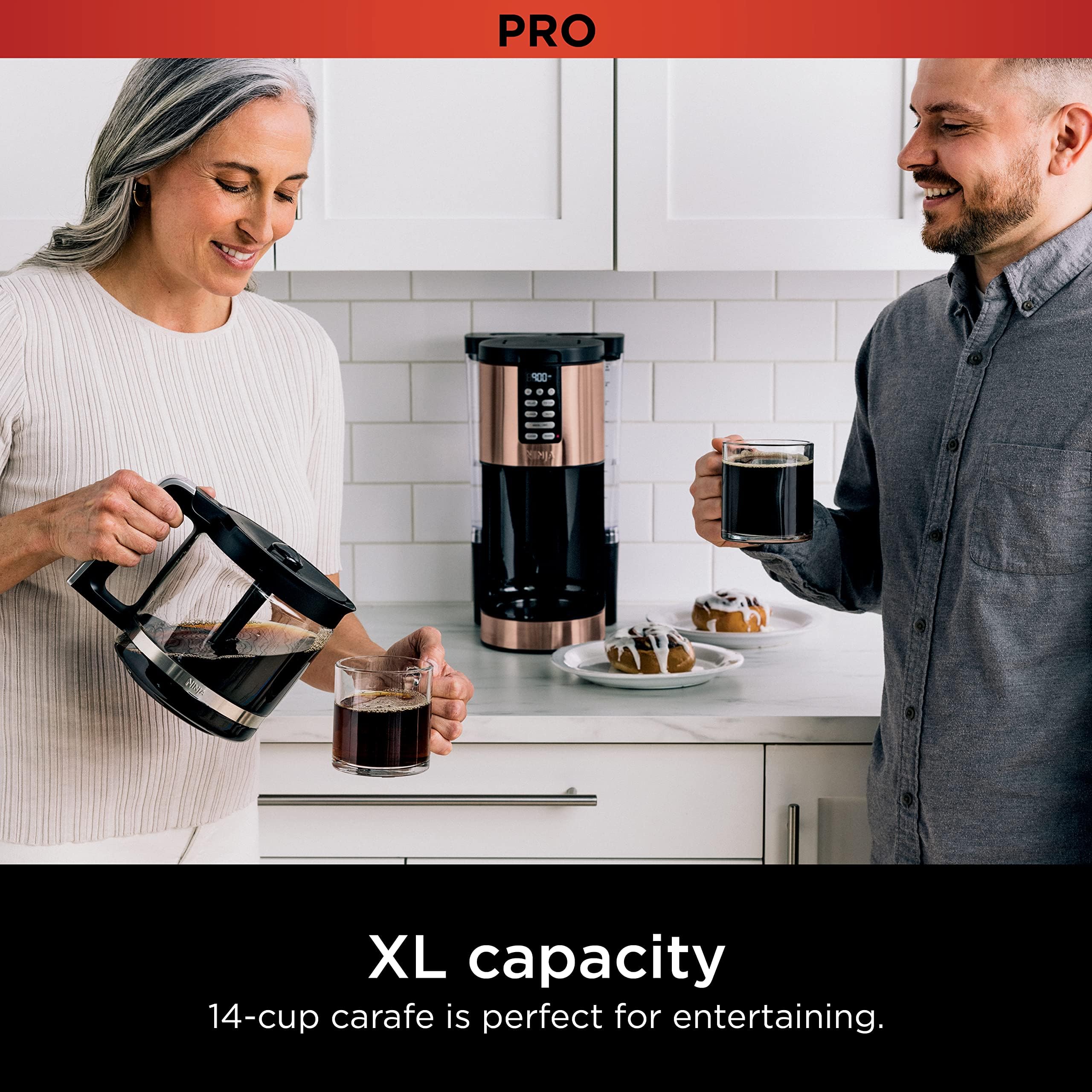 Foto 7 pulgar | Cafetera Ninja Programmable Xl 14 Tazas Dcm201cp De Cobre - Venta Internacional.