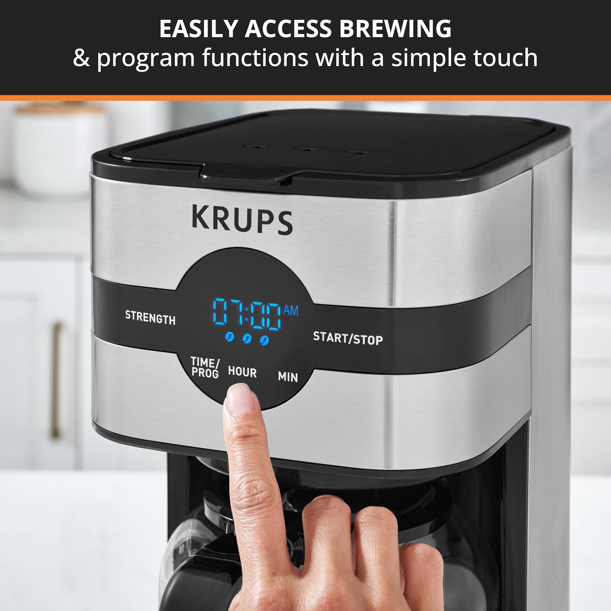 Foto 3 pulgar | Cafetera Krups, Modelo Más Nuevo, Digital, 10 Tazas, Negra Y Acero - Venta Internacional.