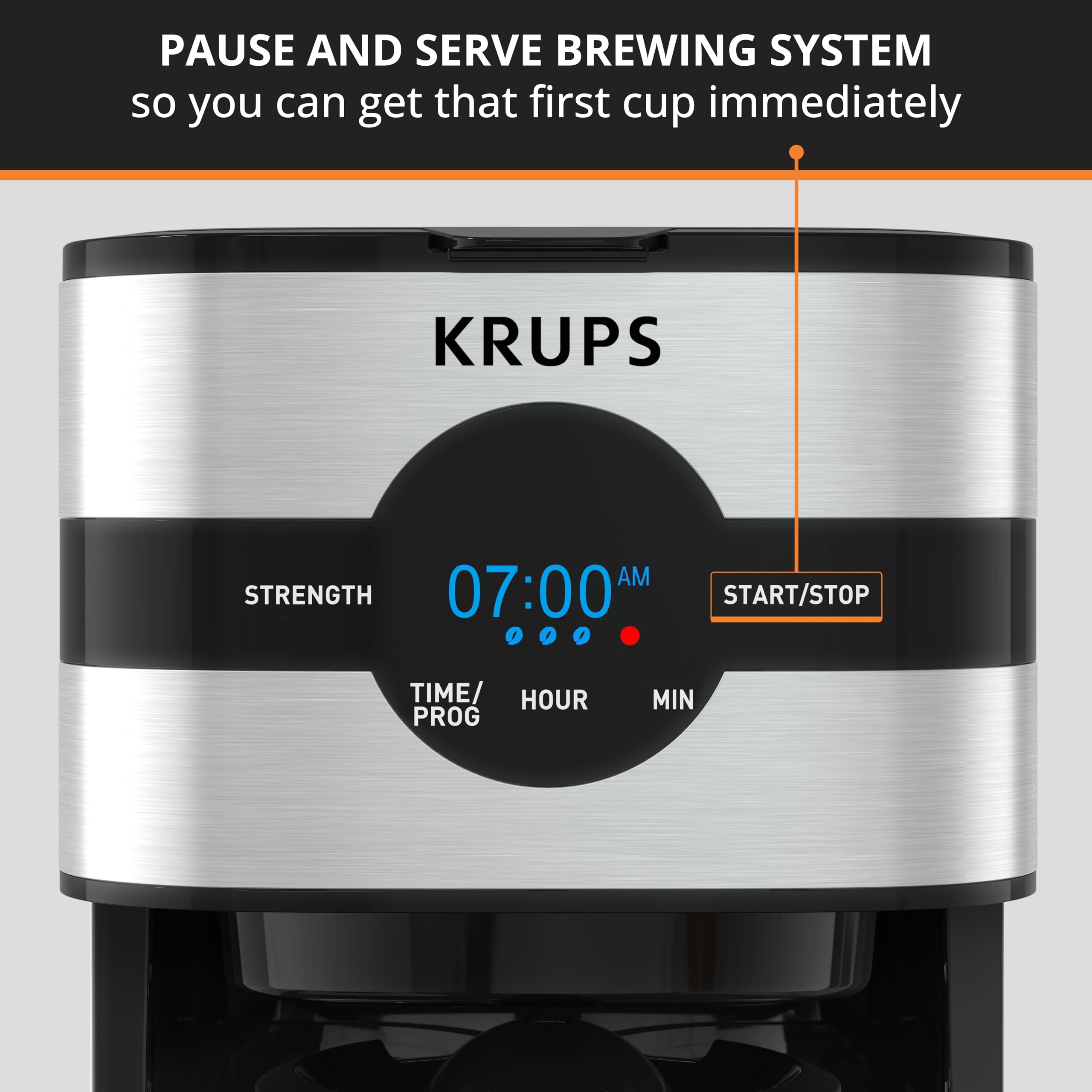 Foto 6 pulgar | Cafetera Krups, Modelo Más Nuevo, Digital, 10 Tazas, Negra Y Acero - Venta Internacional.