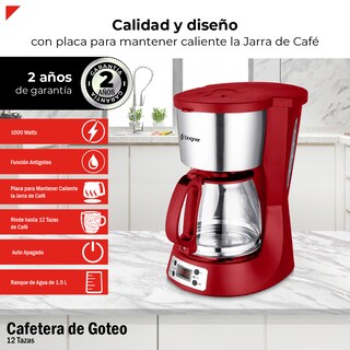 Foto 3 | Bogner Cafetera Digital De Goteo Capacidad Para 12 Tazas Bdcm12r