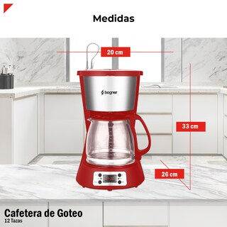 Foto 4 | Bogner Cafetera Digital De Goteo Capacidad Para 12 Tazas Bdcm12r
