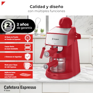 Foto 3 | Bogner Cafetera Para Espresso Capacidad De 4 Tazas Con Espumador Bcm35r
