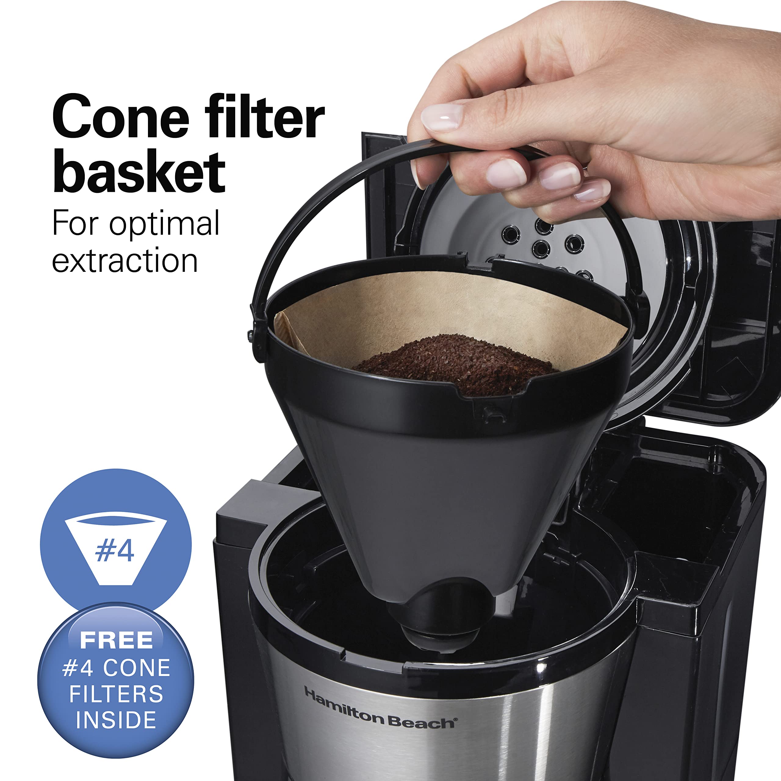 Foto 5 pulgar | Cafetera Hamilton Beach Programable Para 10 Tazas De Acero Inoxidable - Venta Internacional.