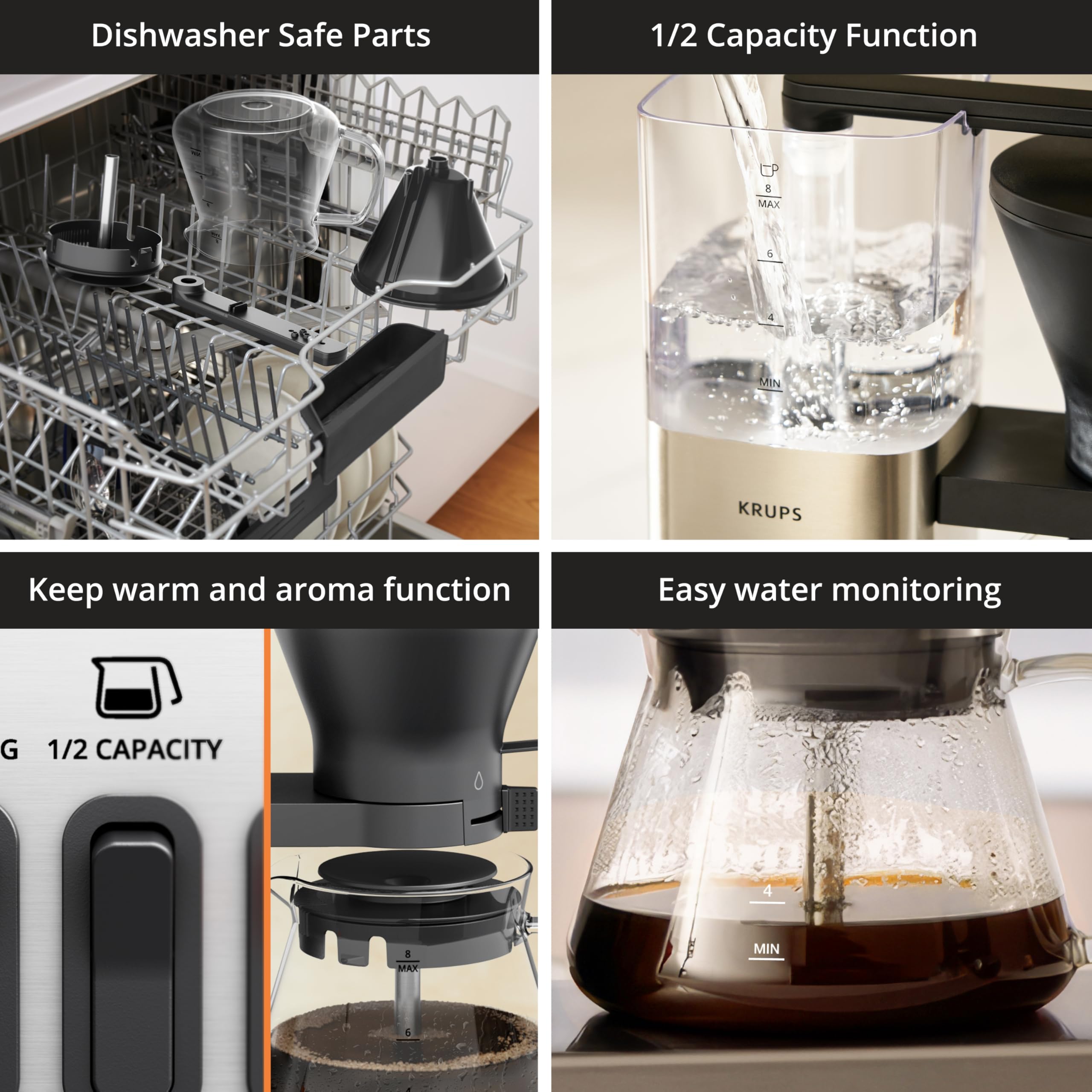 Foto 8 pulgar | Cafetera Krups Essential Brewer  8 Tazas  Con Certificación Sca  Plateada - Venta Internacional.