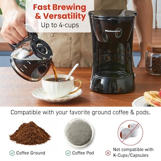 Foto 5 | Cafetera Elite Gourmet Ehc4128 Para 4 Tazas Brew & Drip Color Negro - Venta Internacional.