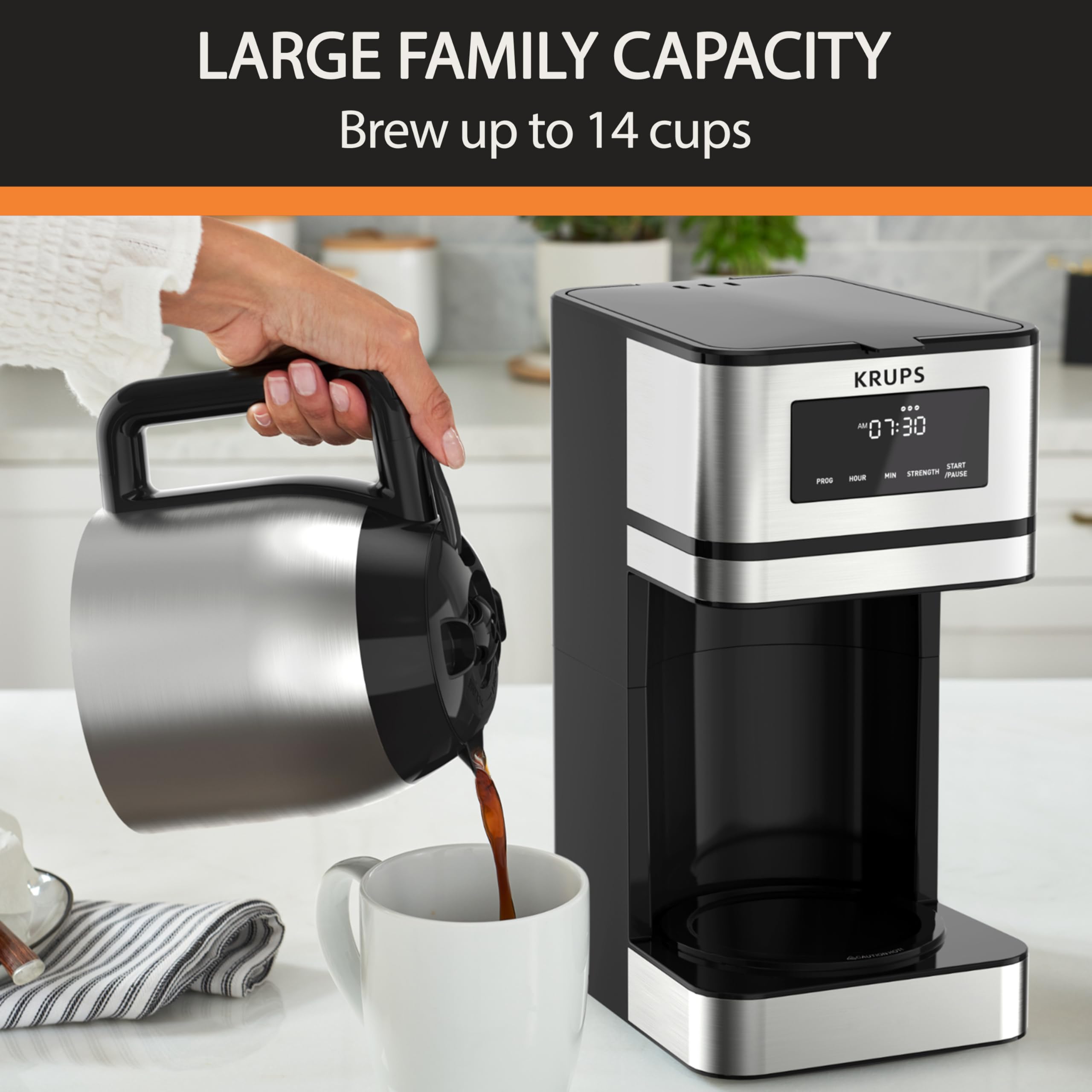Foto 2 | Cafetera Krups Simply Brew Para 14 Tazas  Programable  1050 W - Venta Internacional.