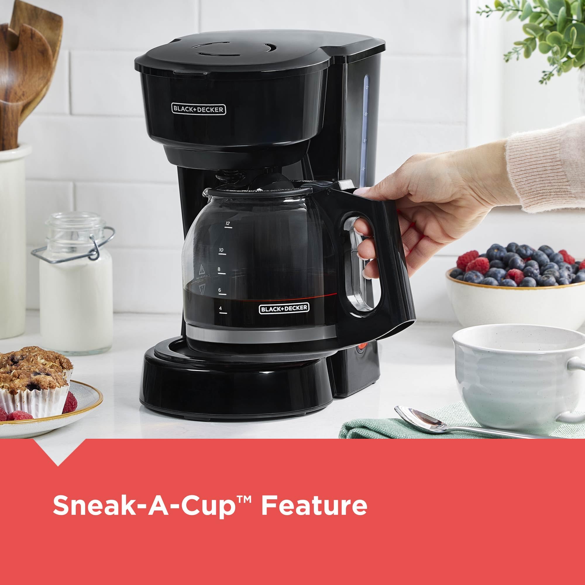 Foto 4 pulgar | Cafetera Black+decker  12 Tazas  Fácil De Verter Vortex Tech  Color Negro - Venta Internacional.