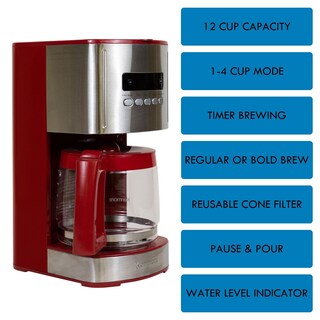 Foto 3 | Cafetera Kenmore De 12 Tazas Con Temporizador De Acero Inoxidable - Venta Internacional.