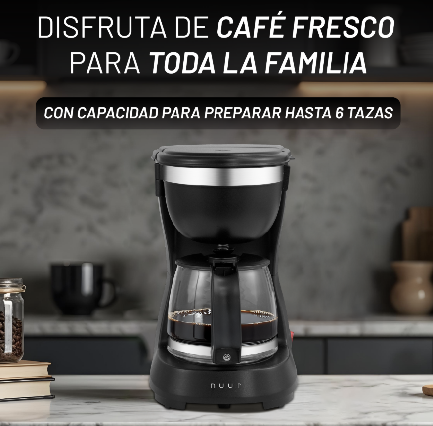 Foto 3 pulgar | Nuur Cafetera Básica 4 Tazas Con Jarra Cafejar4