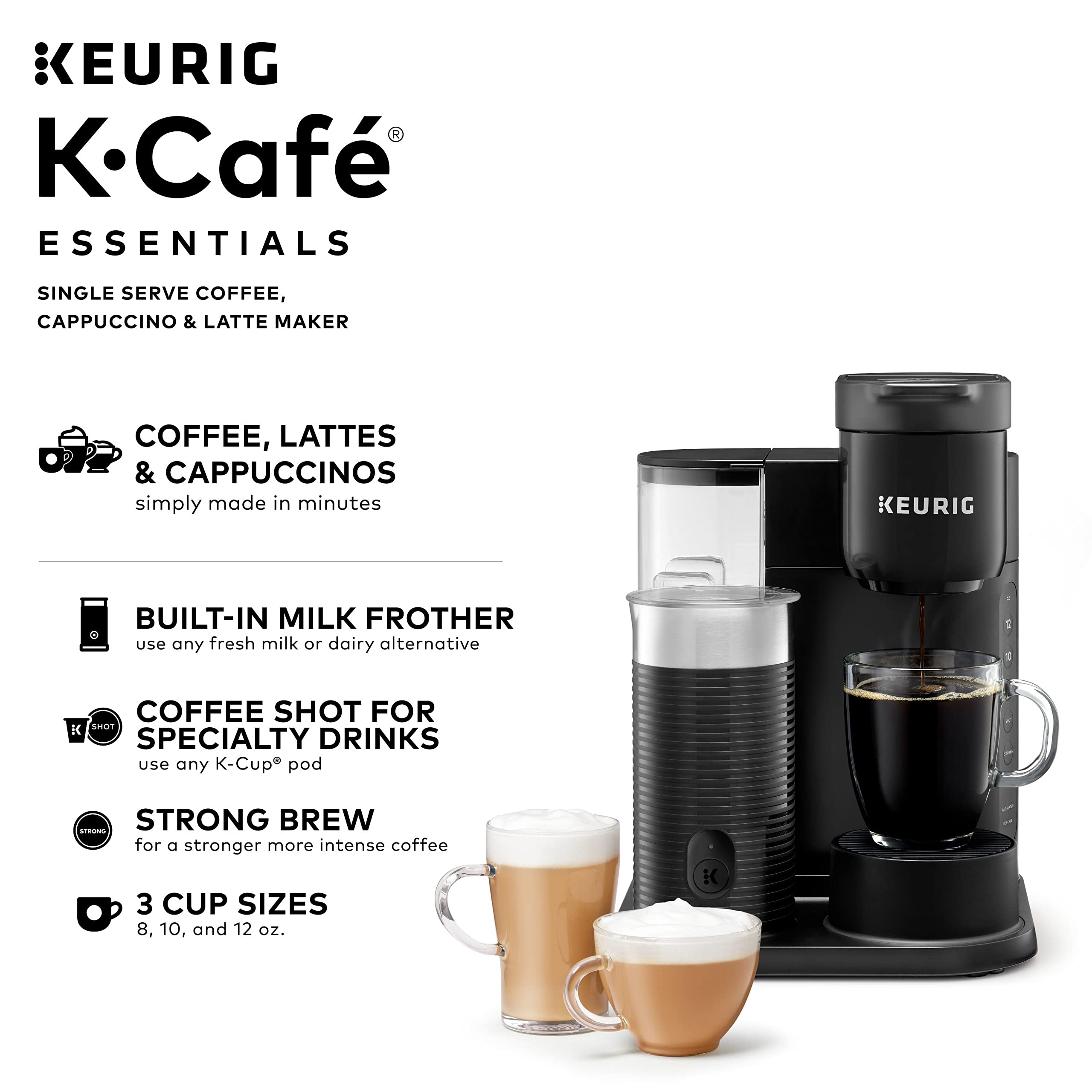 Foto 4 pulgar | Cafetera Keurig K-cafe Essentials De Una Sola Porción Negra - Venta Internacional.