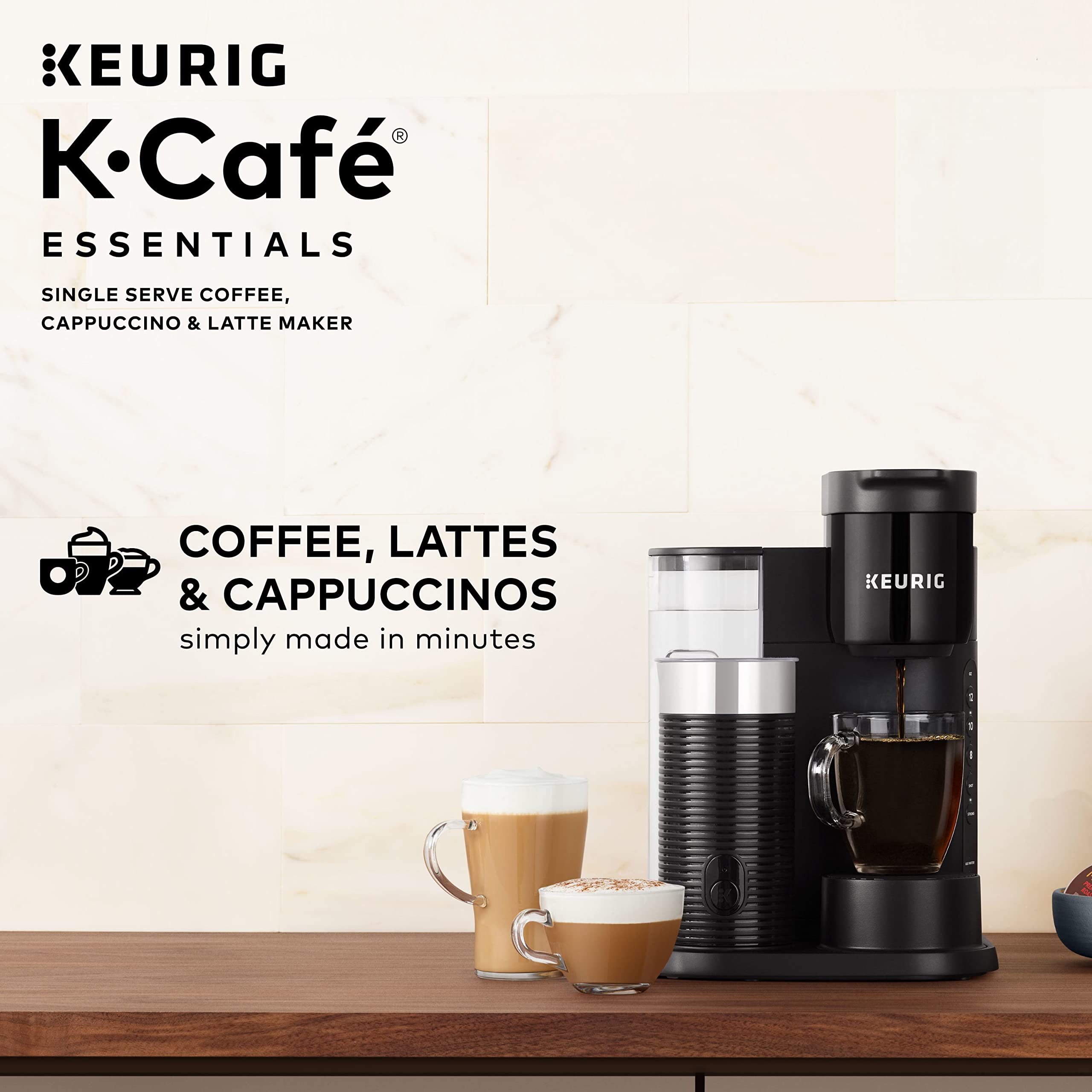 Foto 7 pulgar | Cafetera Keurig K-cafe Essentials De Una Sola Porción Negra - Venta Internacional.