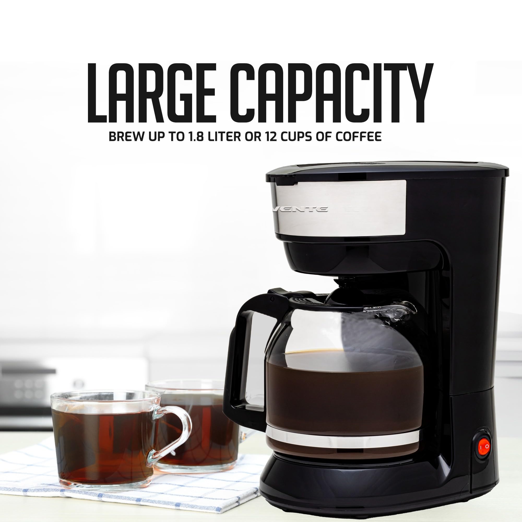 Foto 3 pulgar | Cafetera De Goteo Ovente Cm412b  1 8 L  12 Tazas  Con Jarra De Vidrio - Venta Internacional.