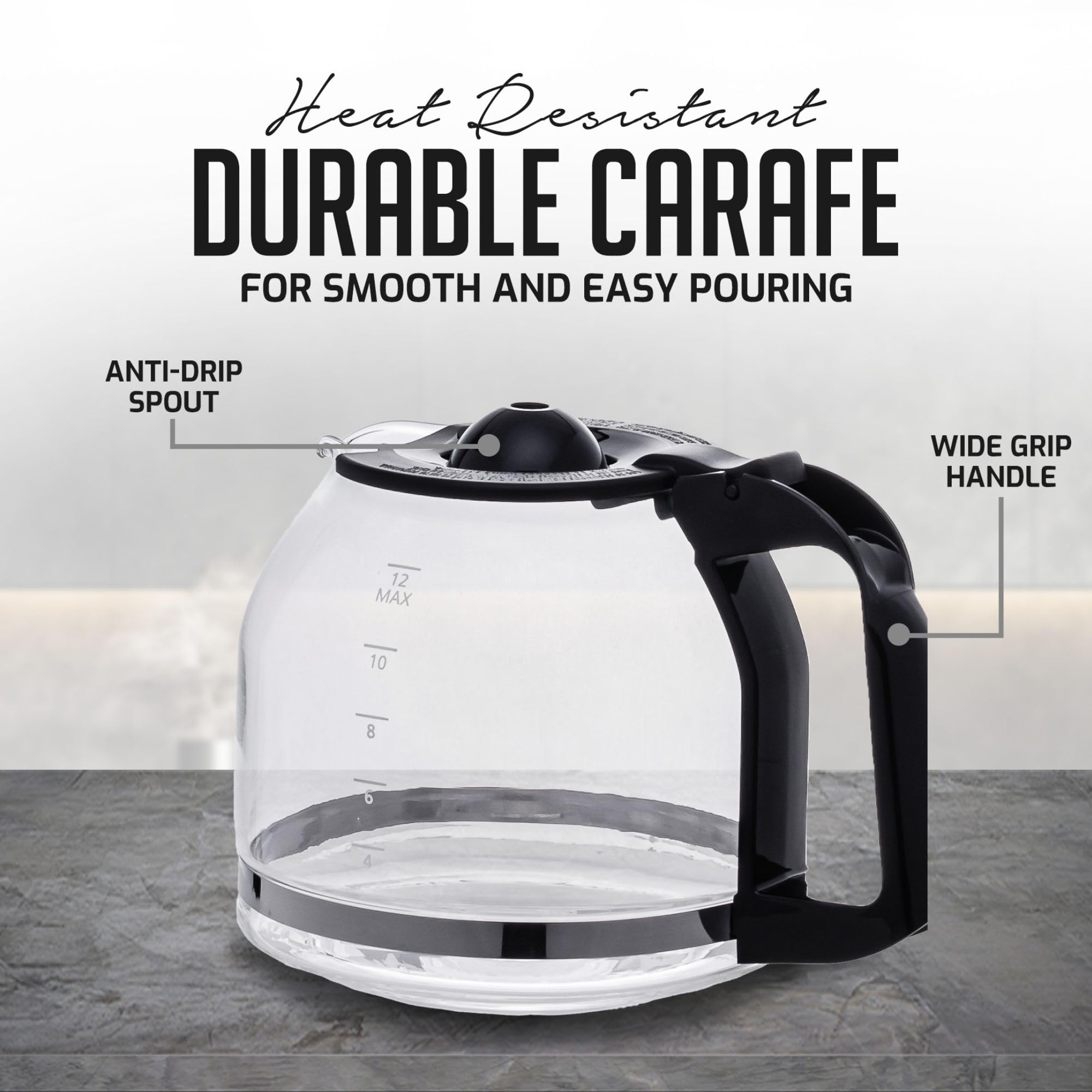 Foto 4 pulgar | Cafetera De Goteo Ovente Cm412b  1 8 L  12 Tazas  Con Jarra De Vidrio - Venta Internacional.