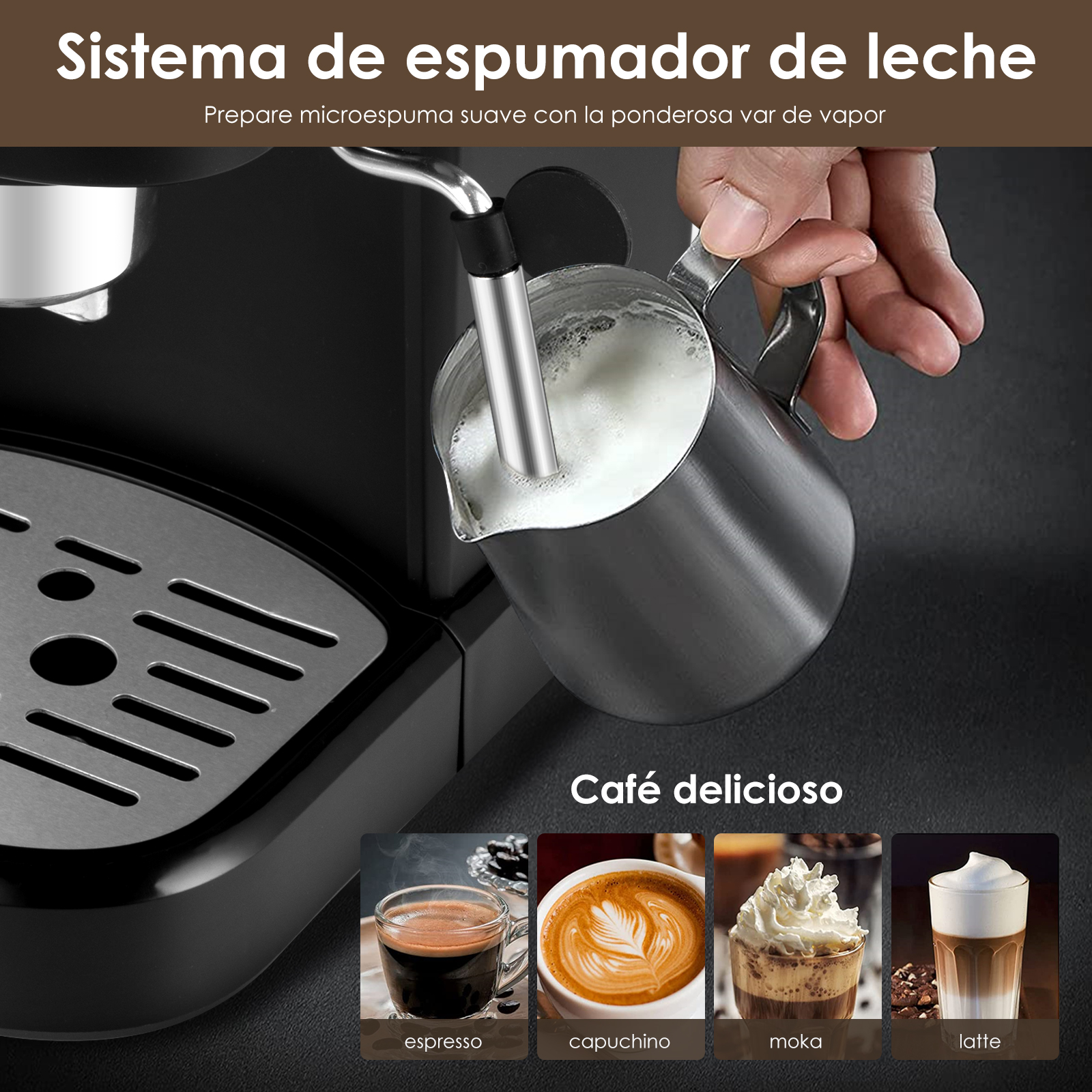 Foto 5 | Máquina de Café Expresso Sangkee Negra