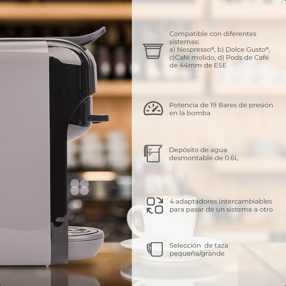 Foto 5 | Máquina De Espresso Daewoo 4 En 1 Multi-sistema 0.6l