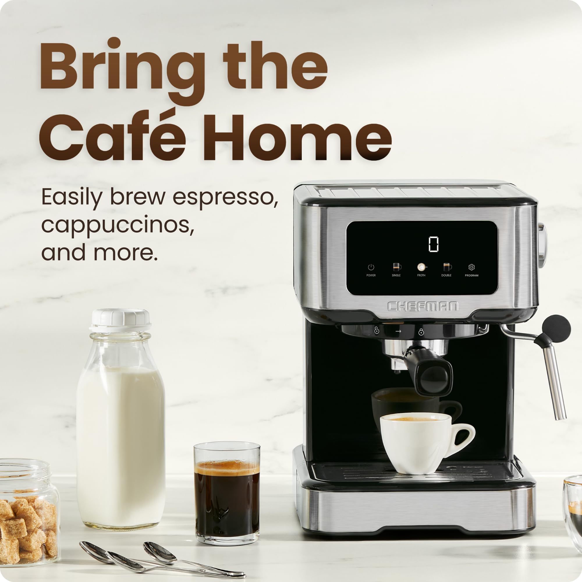 Foto 2 | Máquina De Café Espresso Chefman Craftbrew De 15 Barras Con Varilla De Vapor De 1,8 L - Venta Internacional.