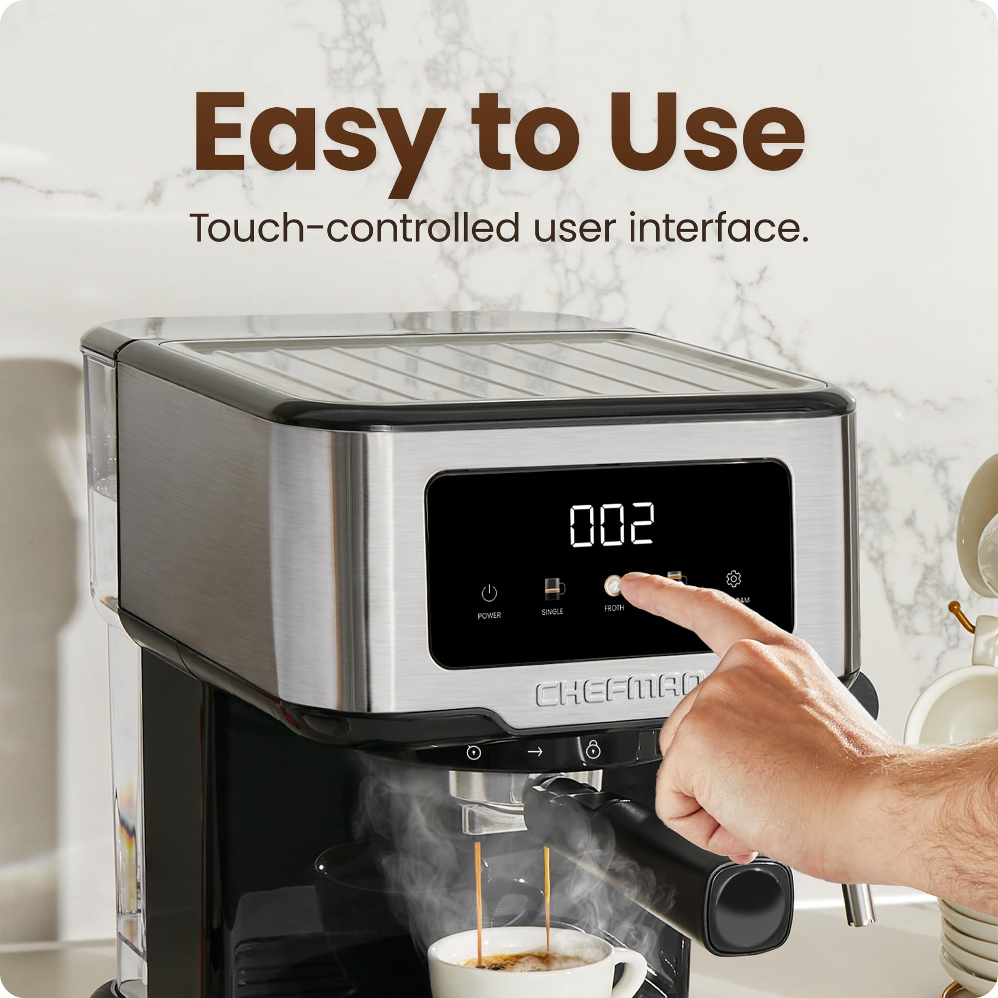 Foto 5 pulgar | Máquina De Café Espresso Chefman Craftbrew De 15 Barras Con Varilla De Vapor De 1,8 L - Venta Internacional.