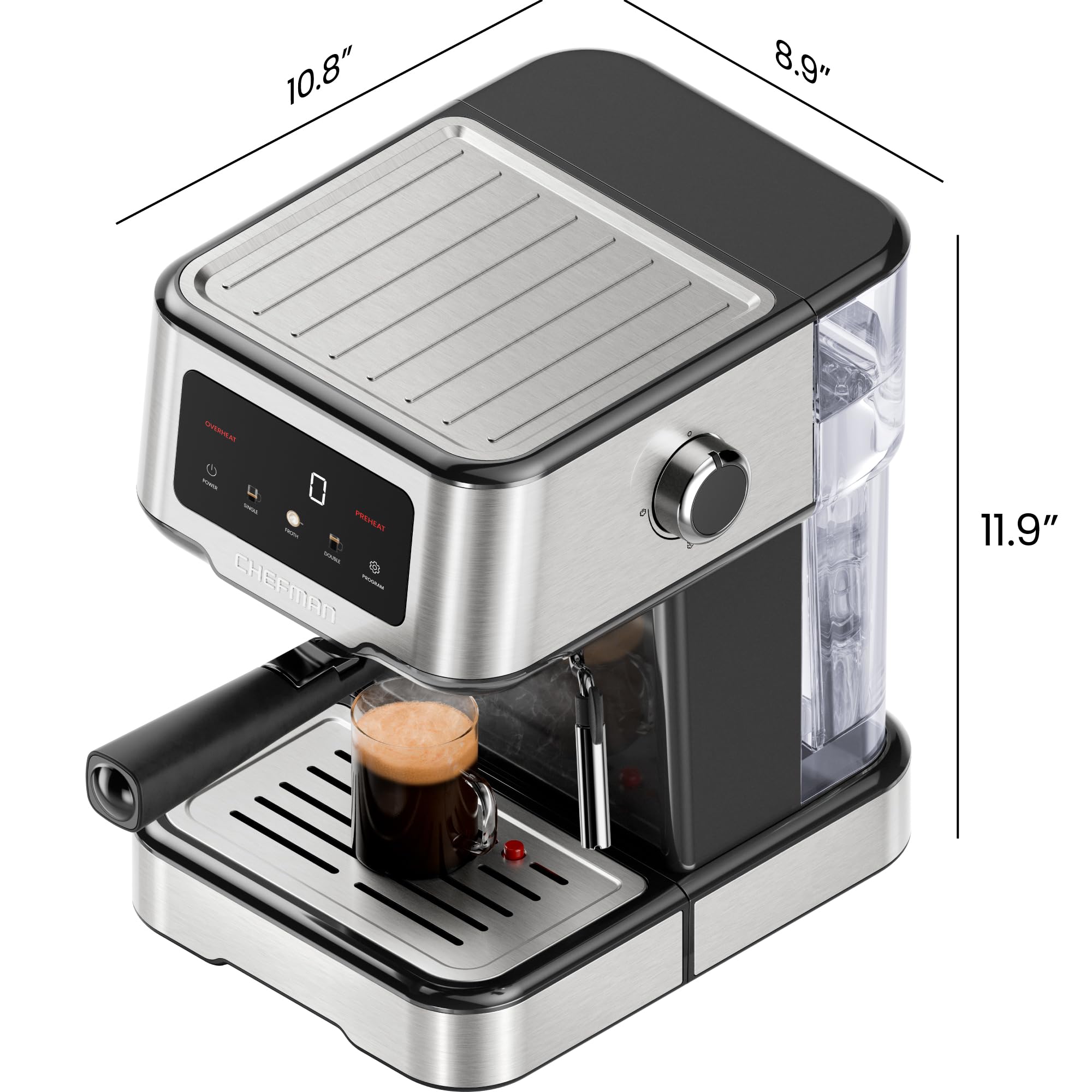 Foto 8 pulgar | Máquina De Café Espresso Chefman Craftbrew De 15 Barras Con Varilla De Vapor De 1,8 L - Venta Internacional.