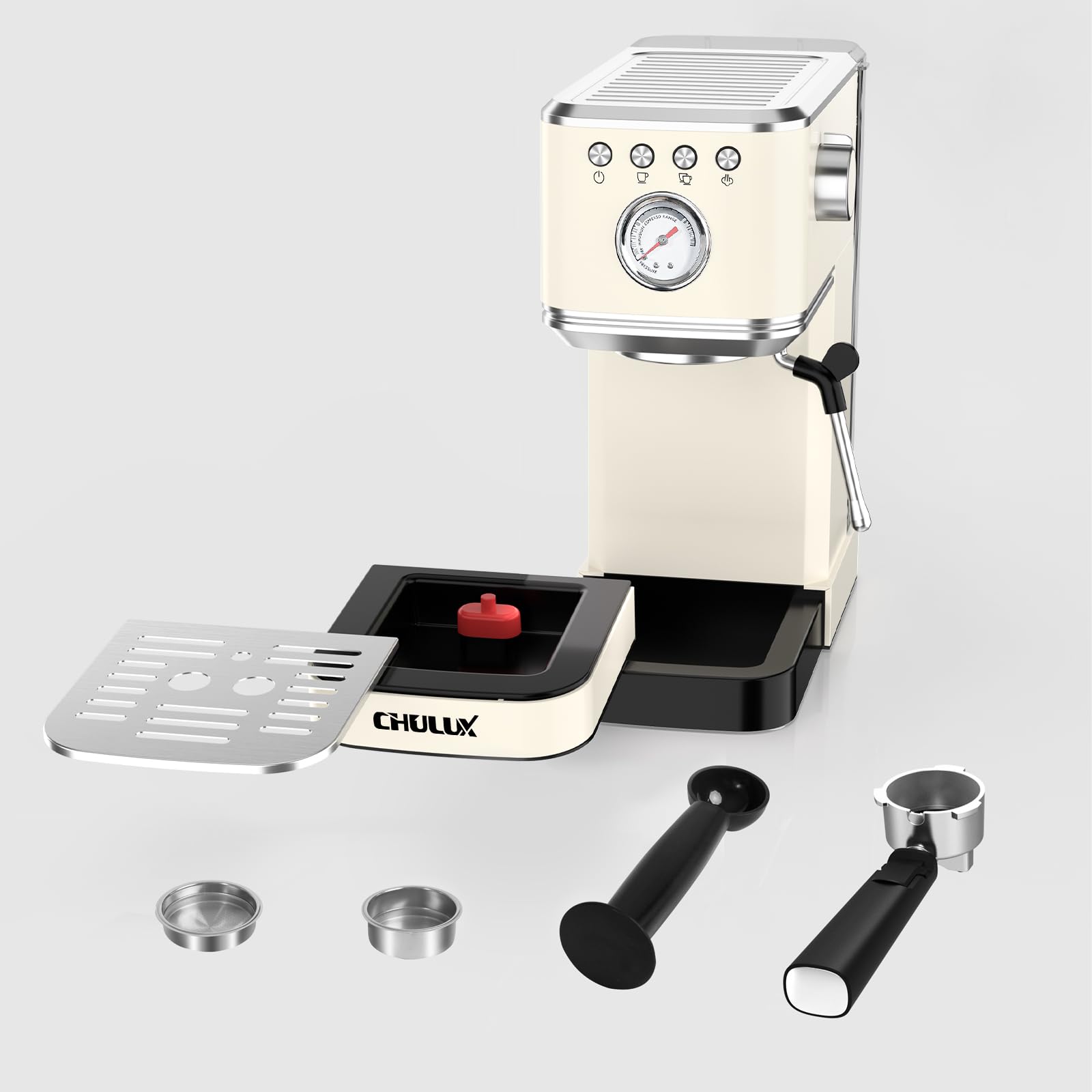 Foto 7 pulgar | Máquina De Café Espresso Chulux Slim Con Espumador De Leche Y Bomba De 20 Bares - Venta Internacional.