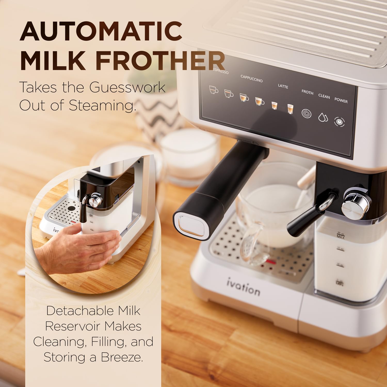 Foto 3 pulgar | Máquina ara Café Ivation con Espumador de Leche 1,6 L - Venta Internacional