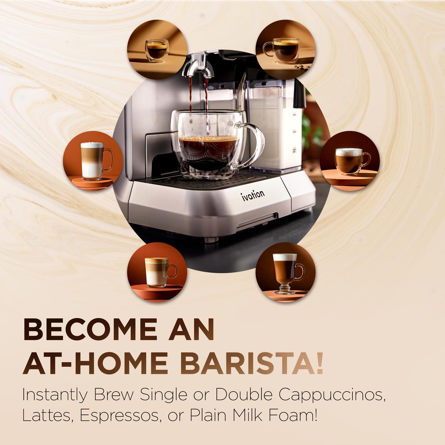 Foto 3 | Máquina ara Café Ivation con Espumador de Leche 1,6 L - Venta Internacional