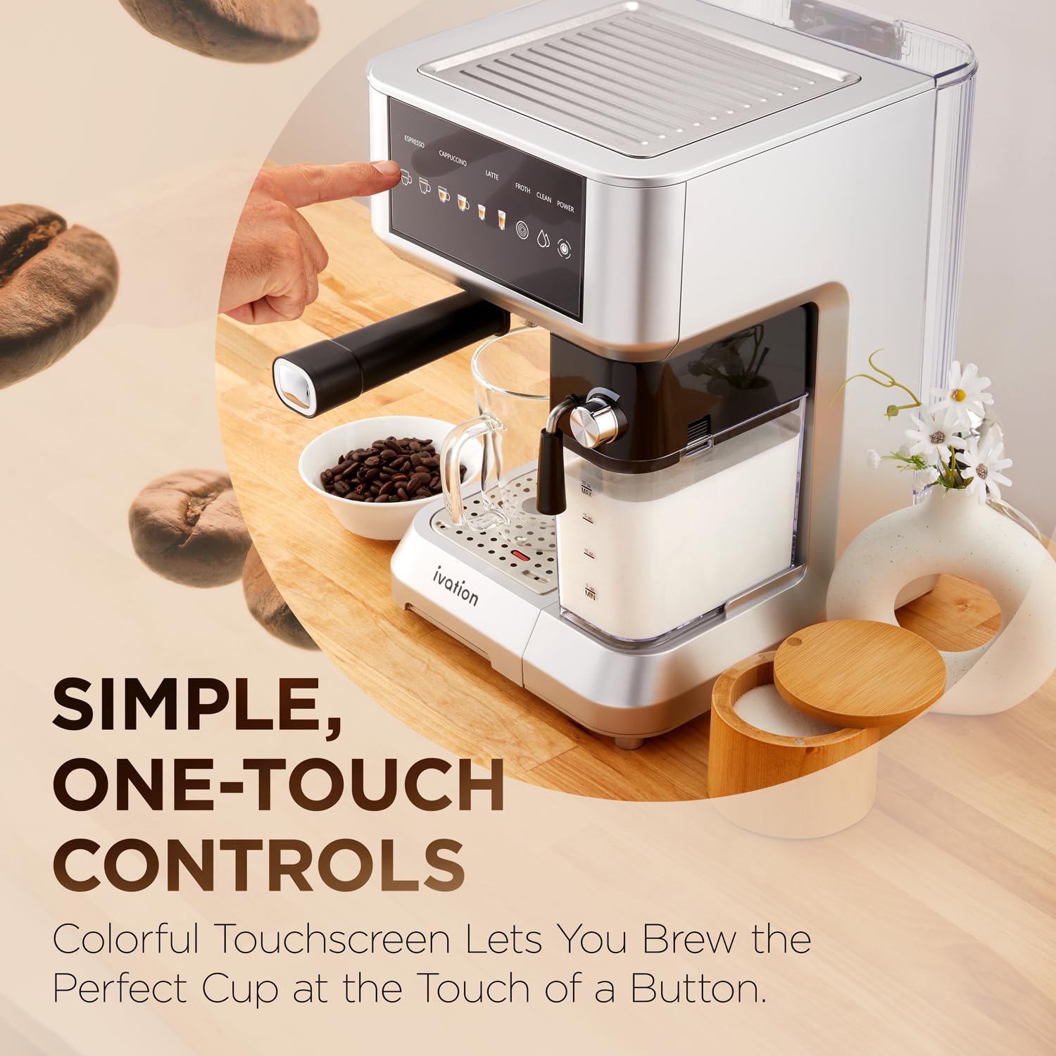 Foto 5 pulgar | Máquina ara Café Ivation con Espumador de Leche 1,6 L - Venta Internacional