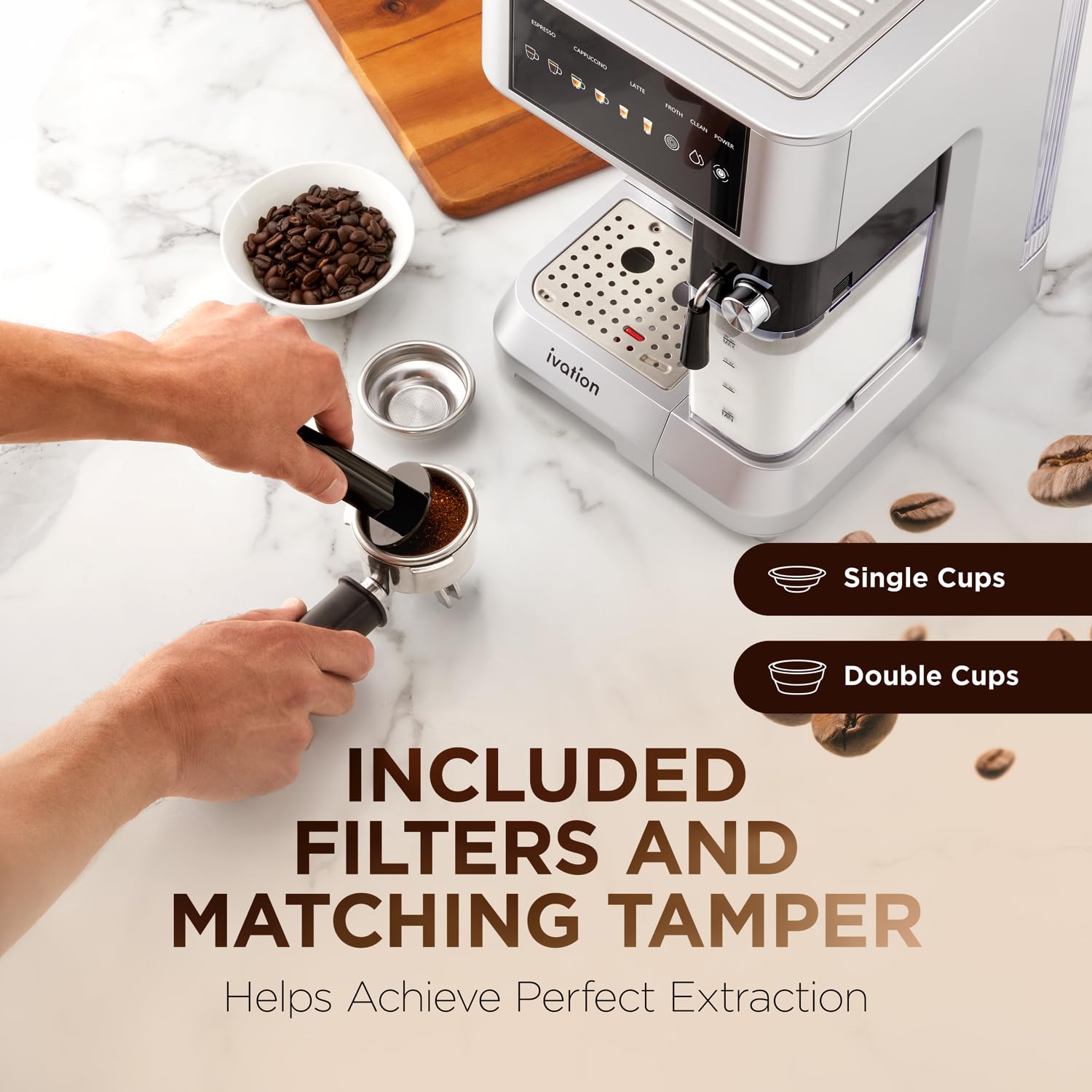 Foto 5 | Máquina ara Café Ivation con Espumador de Leche 1,6 L - Venta Internacional