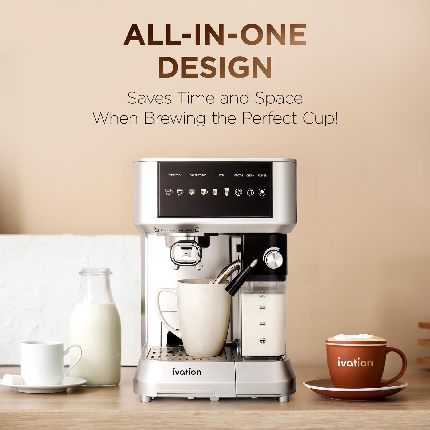 Foto 7 | Máquina ara Café Ivation con Espumador de Leche 1,6 L - Venta Internacional