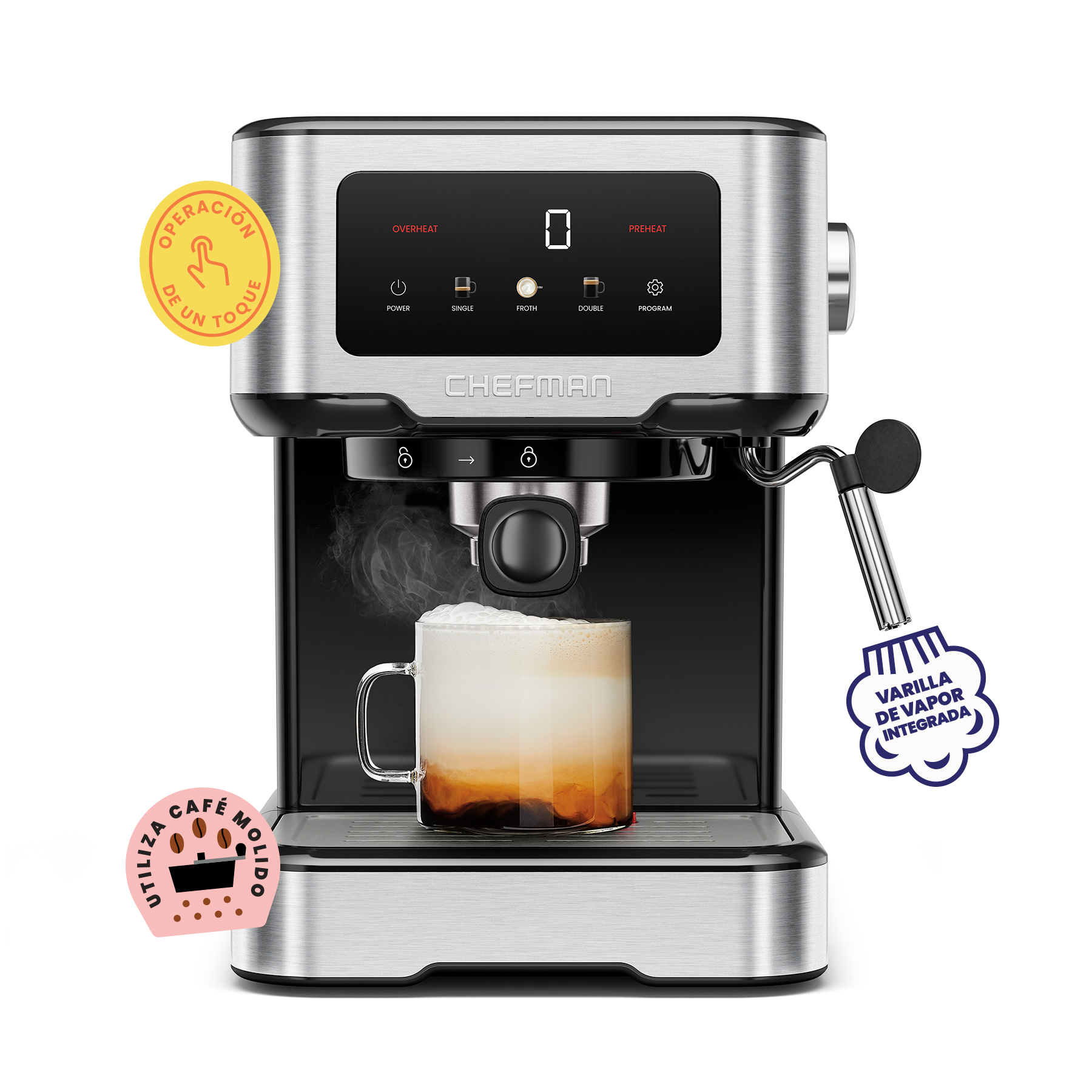 Chefman - Máquina De Café Espresso Easy-brew