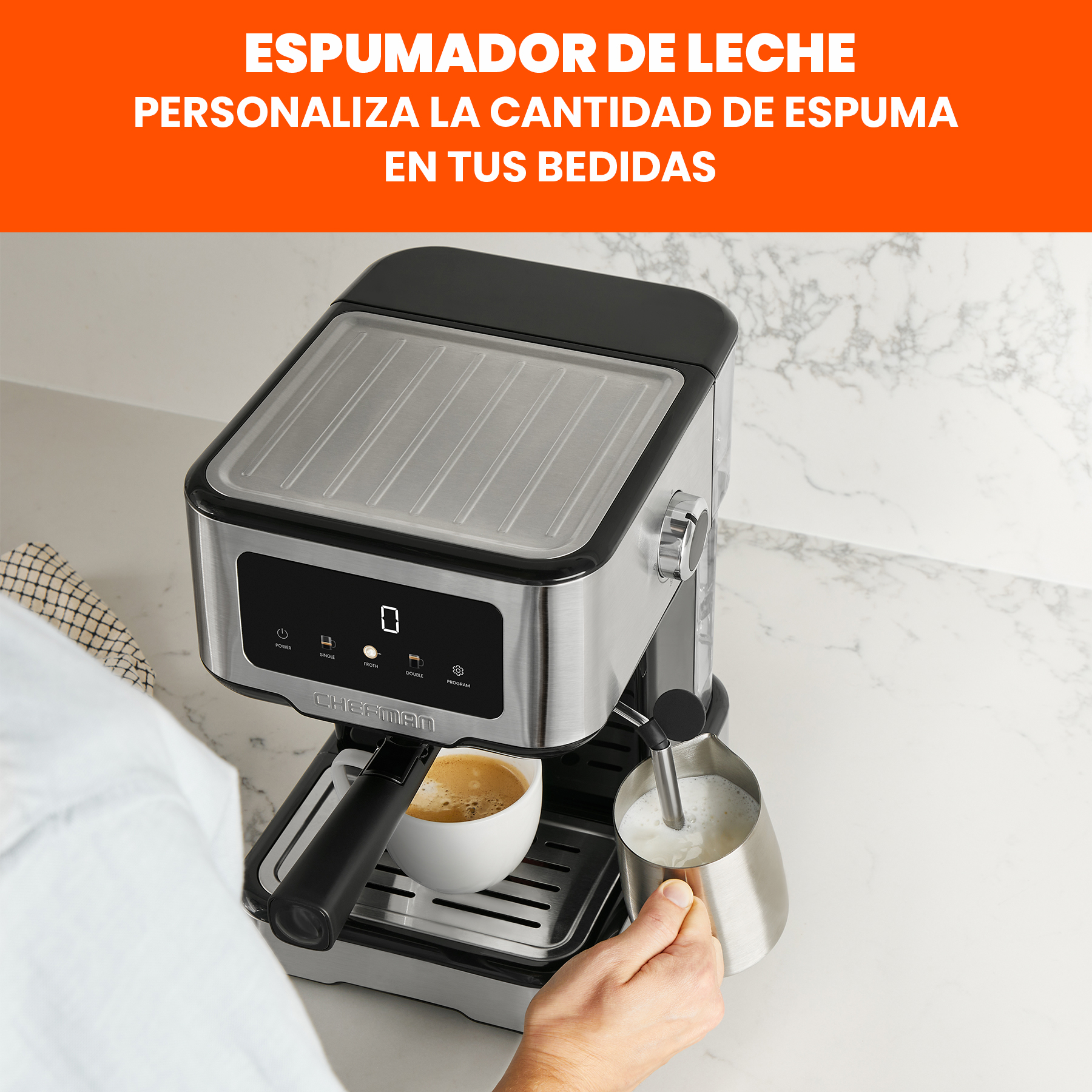 Foto 6 pulgar | Chefman - Máquina De Café Espresso Easy-brew