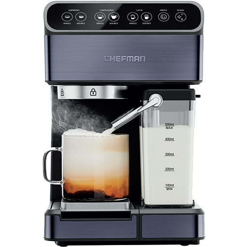 Chefman - Cafetera Espresso De 1,8 Litros Con Espumador Color Negro